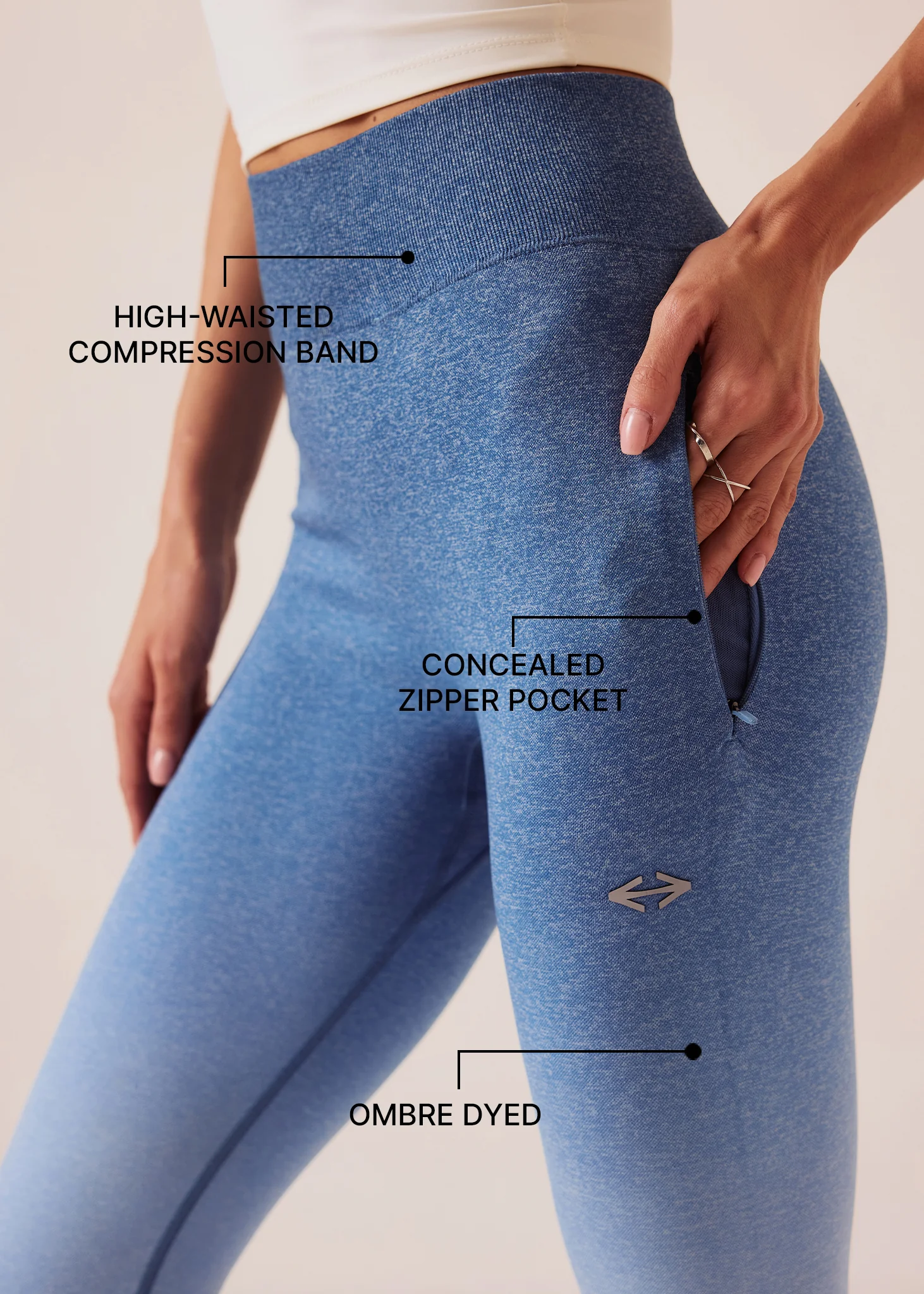 STRCHFlex High Performance Ombre Leggings - Cornet Blue - Image 3