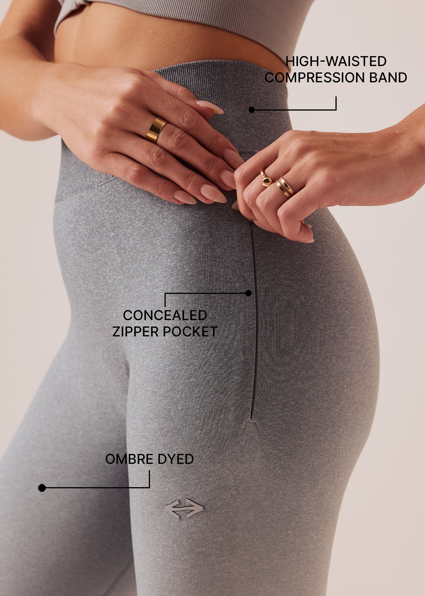 Women High performance Ombre Leggings - Ultimate Grey - Image 3