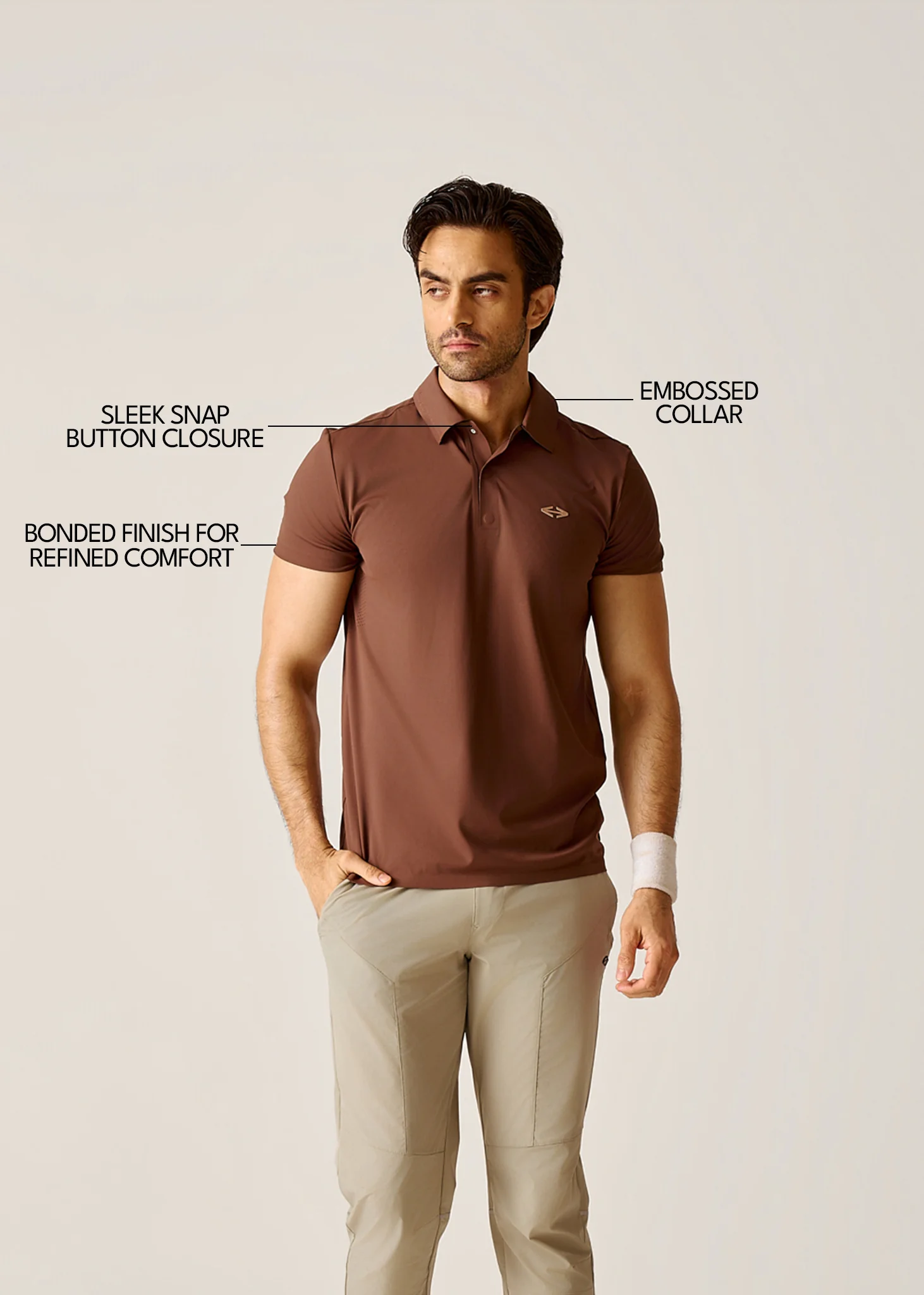 Ultimate Active Polo - Mocha Brown - Image 3