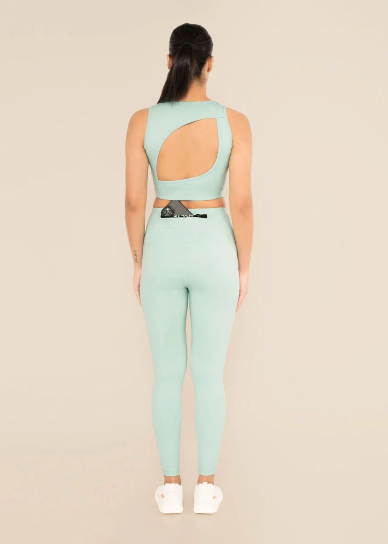 StrchFlex Workout Leggings - Mint Green - Image 6
