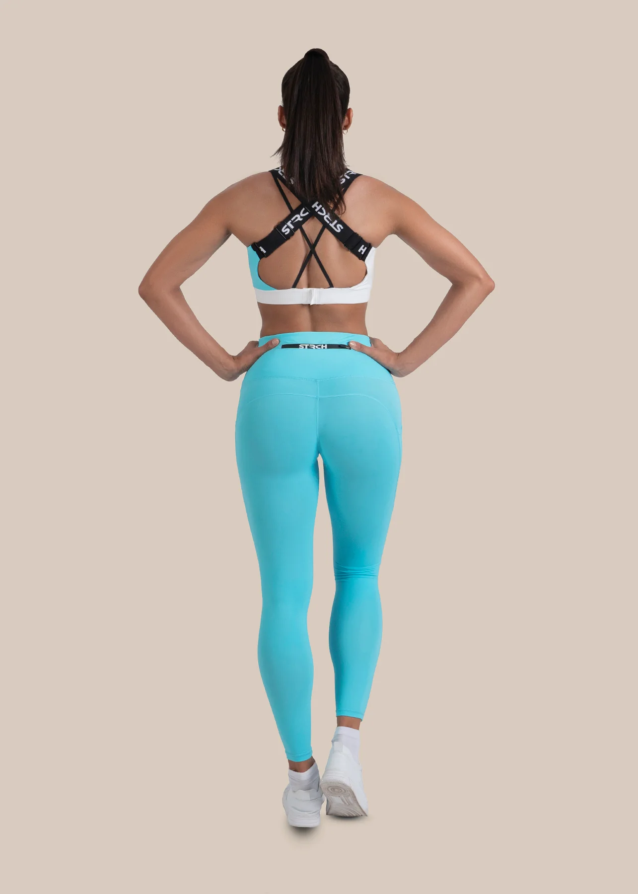 StrchFlex Medium support sports bra - Cyan Blue - Image 6