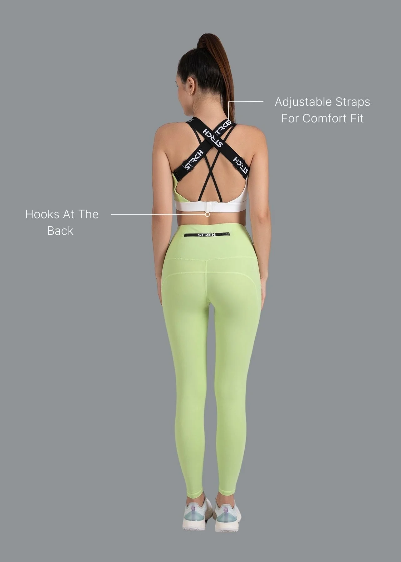 StrchFlex Medium support sports bra - Mint Green - Image 2