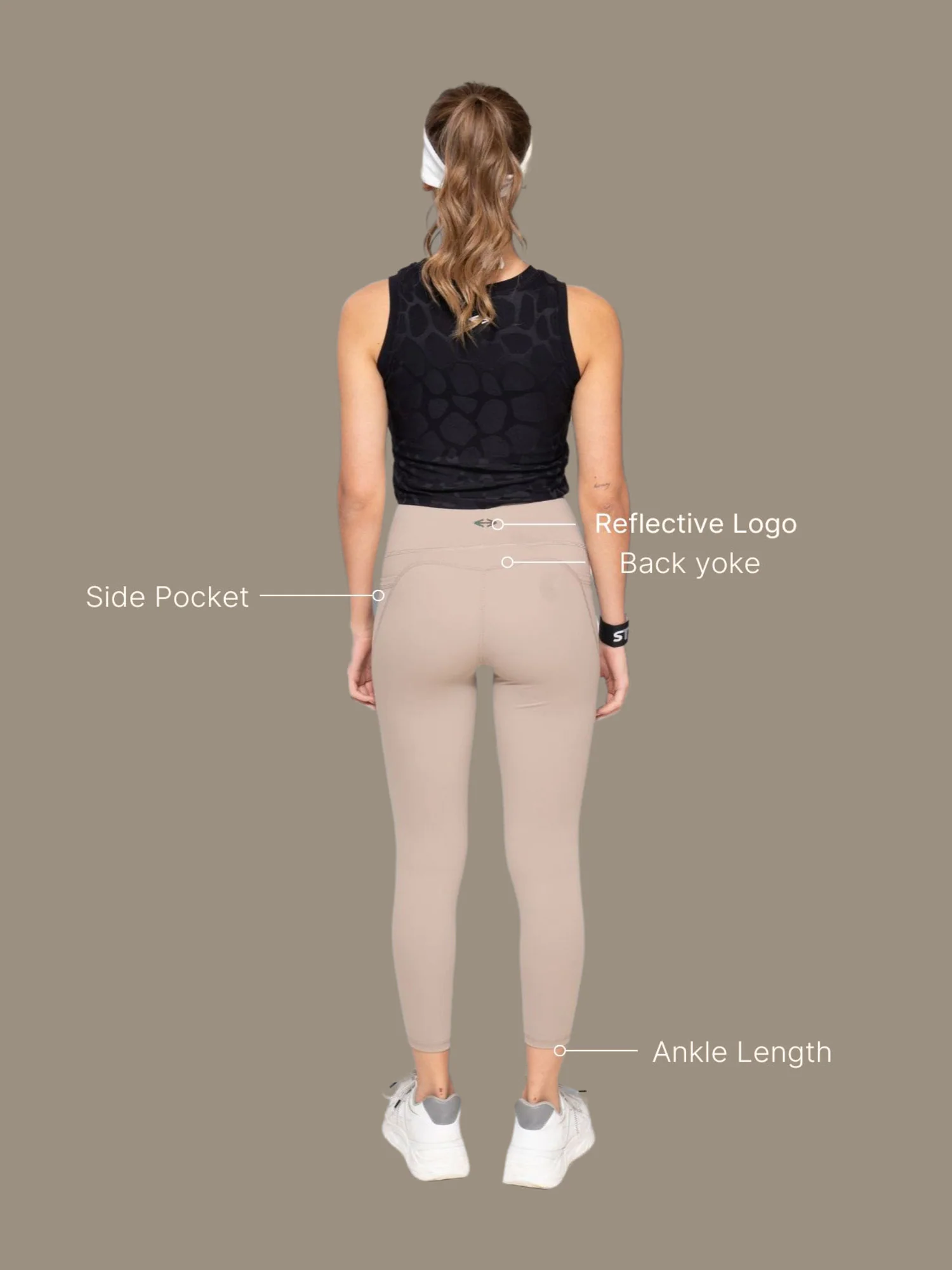 StrchFlex Ankle length leggings - Beige - Image 3