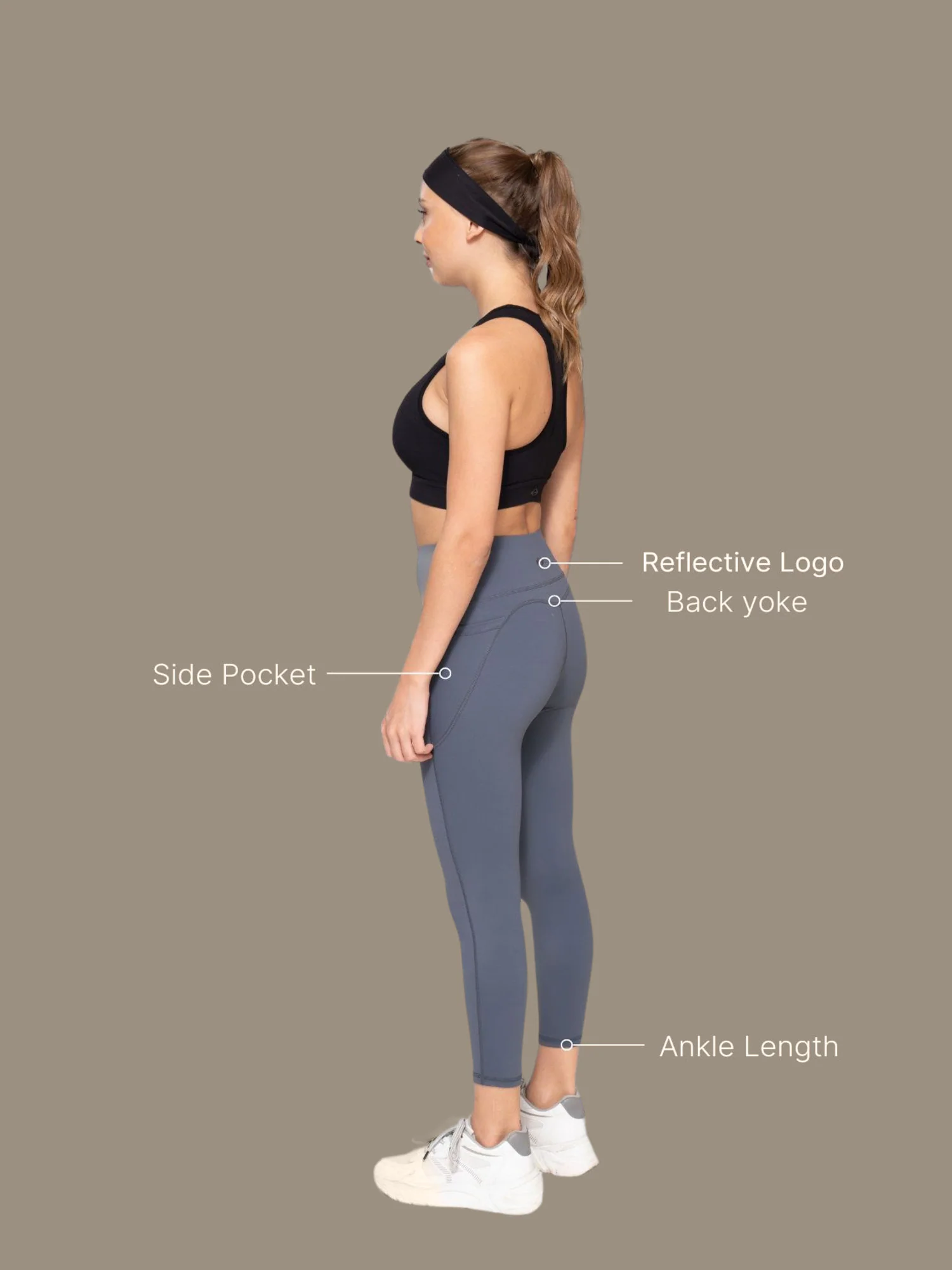 StrchFlex Ankle length leggings - Dusty Blue - Image 3