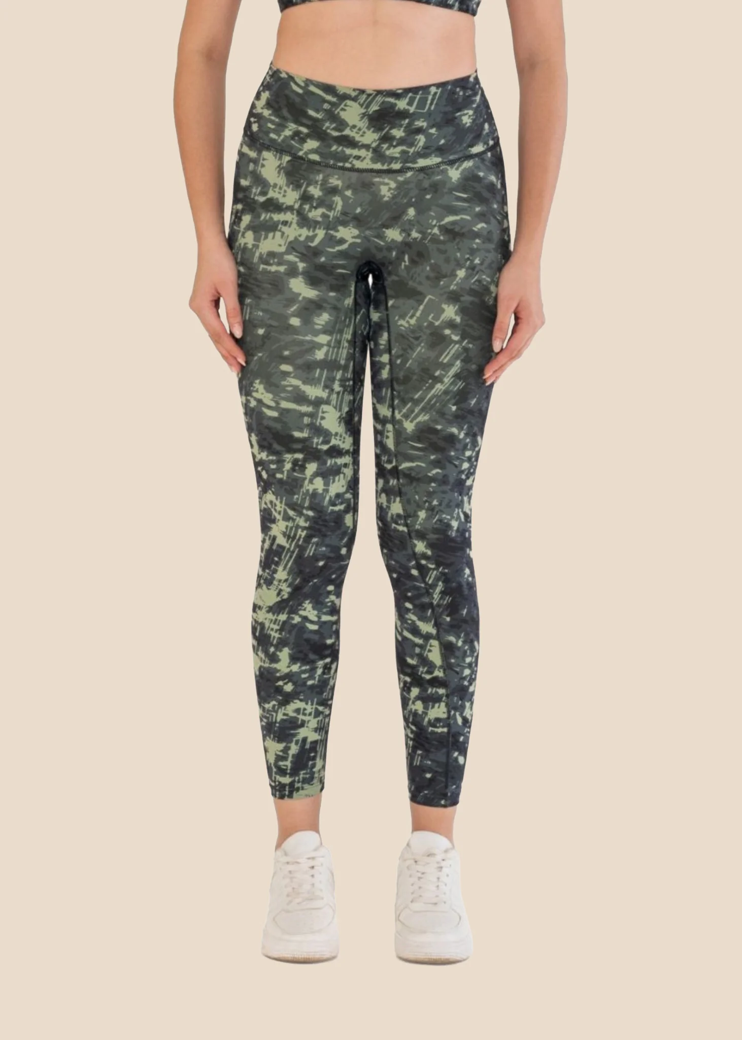Workout Essential Printed Leggings - Dusty Green