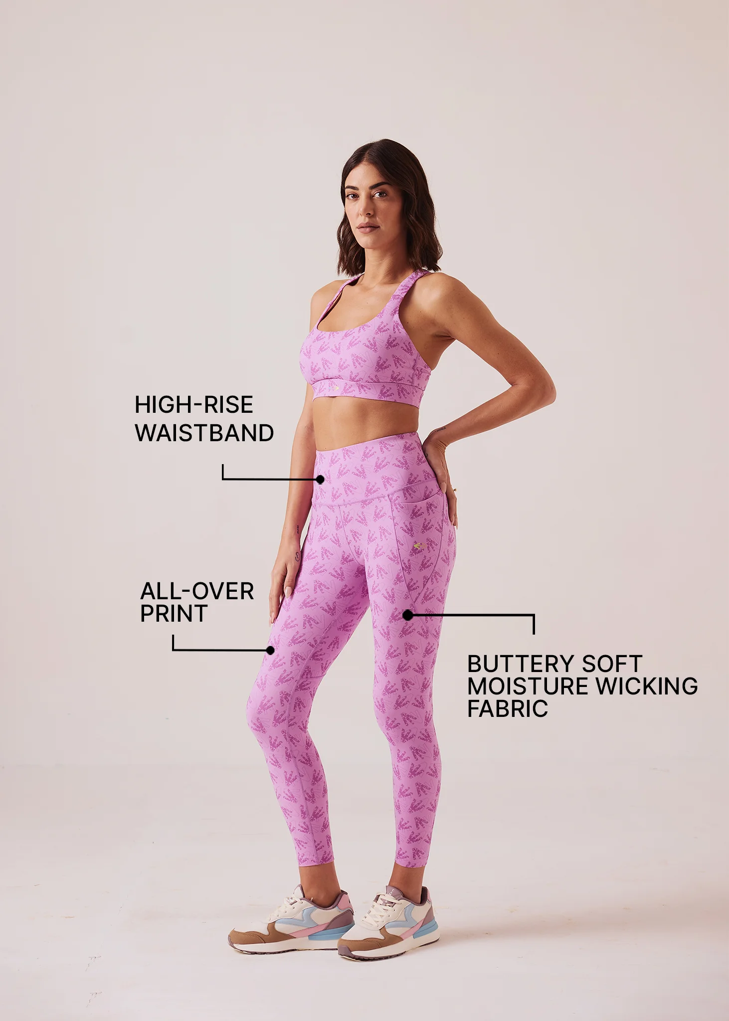 Women Comfort Fit Leggings - Orchid Pink - Image 3