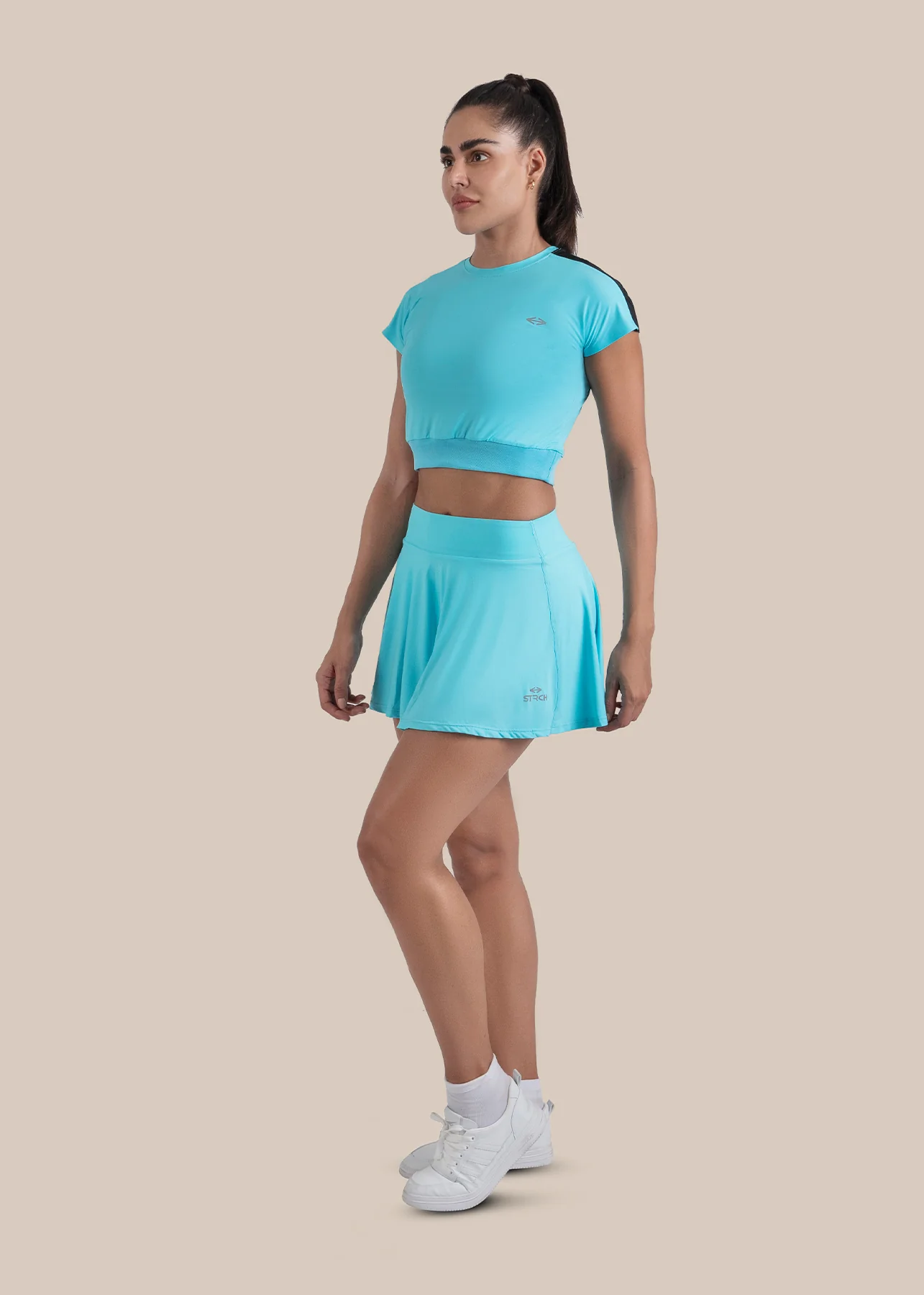 StrchFlex Compression Skort - Cyan Blue - Image 6