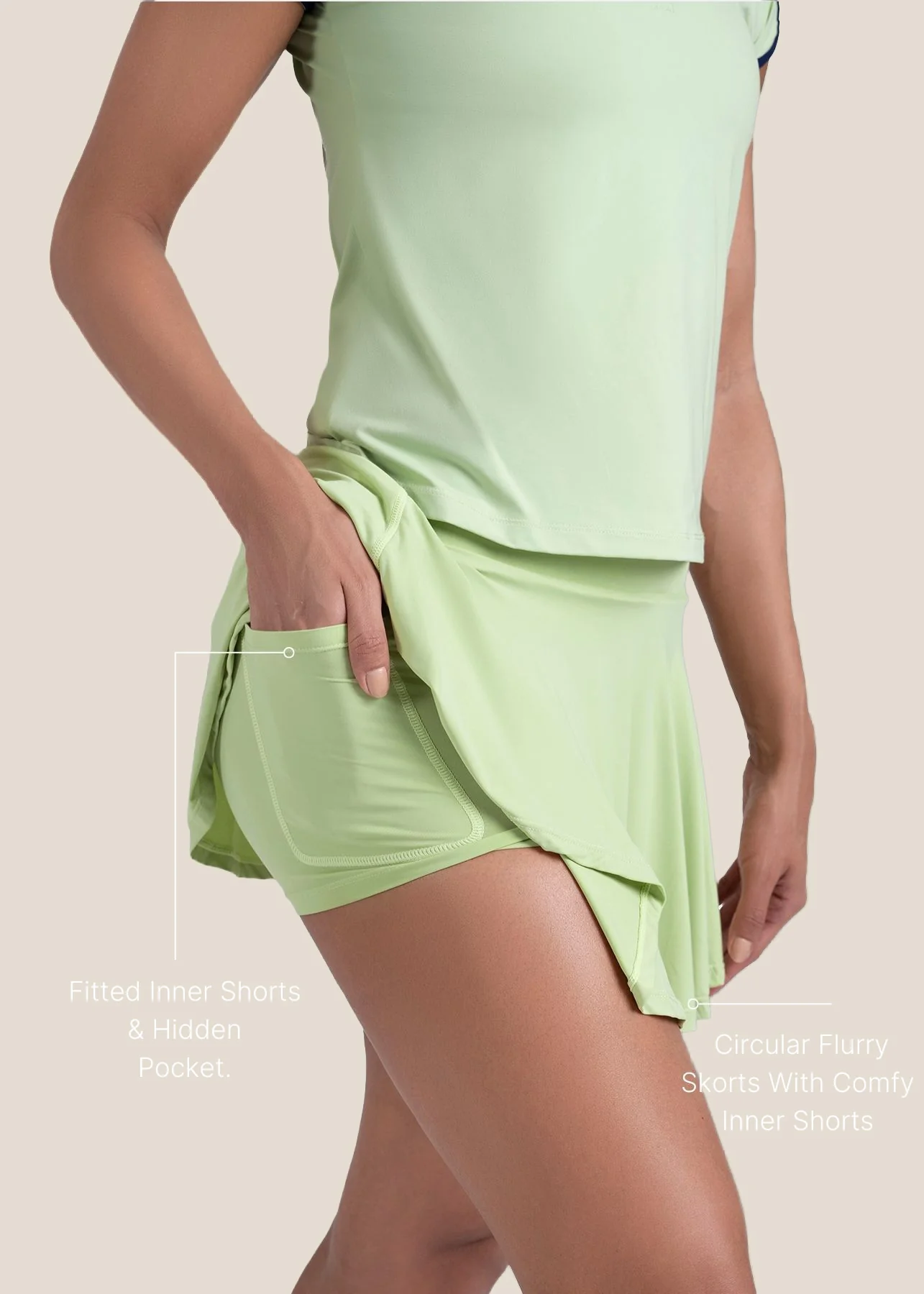 StrchFlex Compression Skort - Green - Image 2