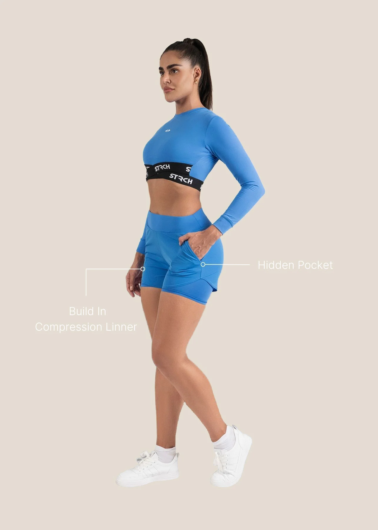 StrchFlex Compression Shorts - Azure Blue - Image 3
