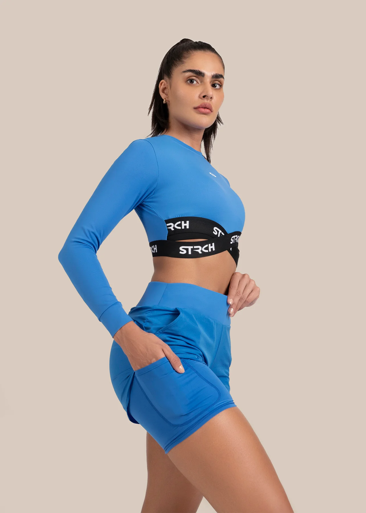 StrchFlex Compression Shorts - Azure Blue - Image 5