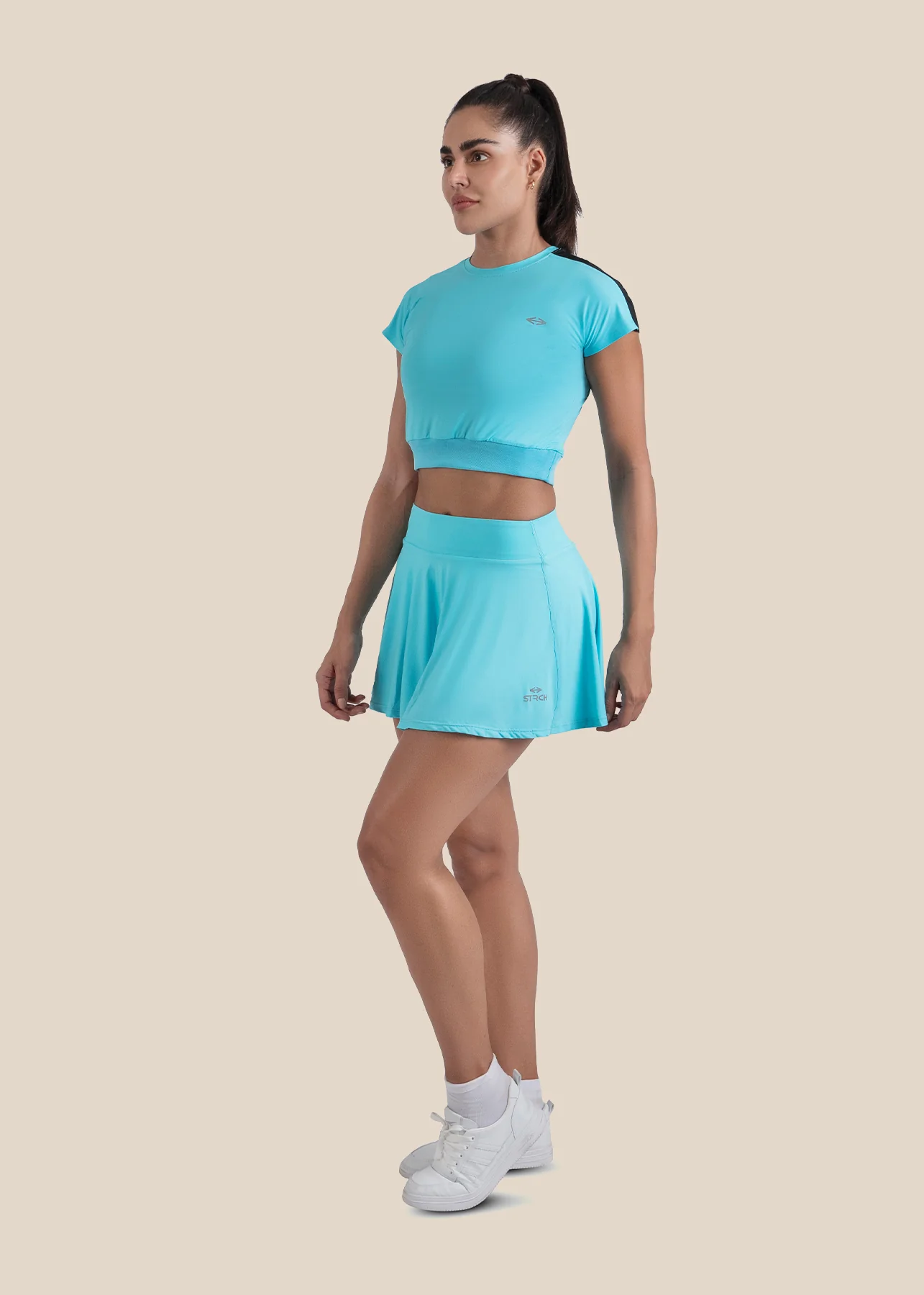 Gym core Cropped Tee - Cyan Blue - Image 4