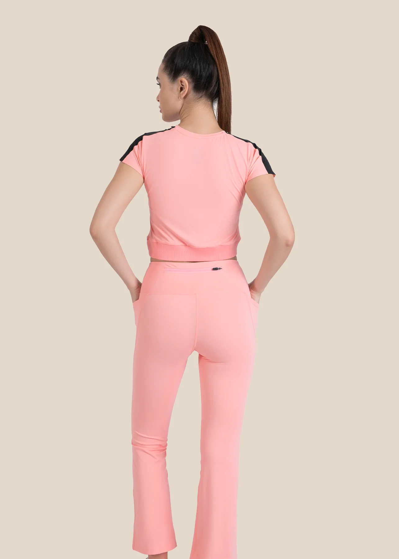 Gym core Cropped Tee - Peach - Image 5
