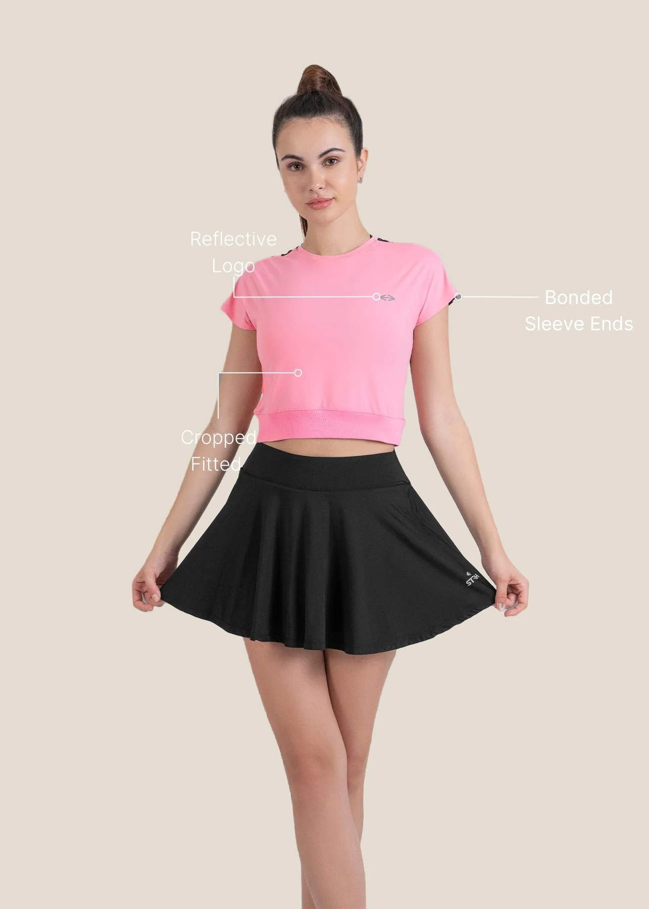 Gym core Cropped Tee - Pink - Image 3