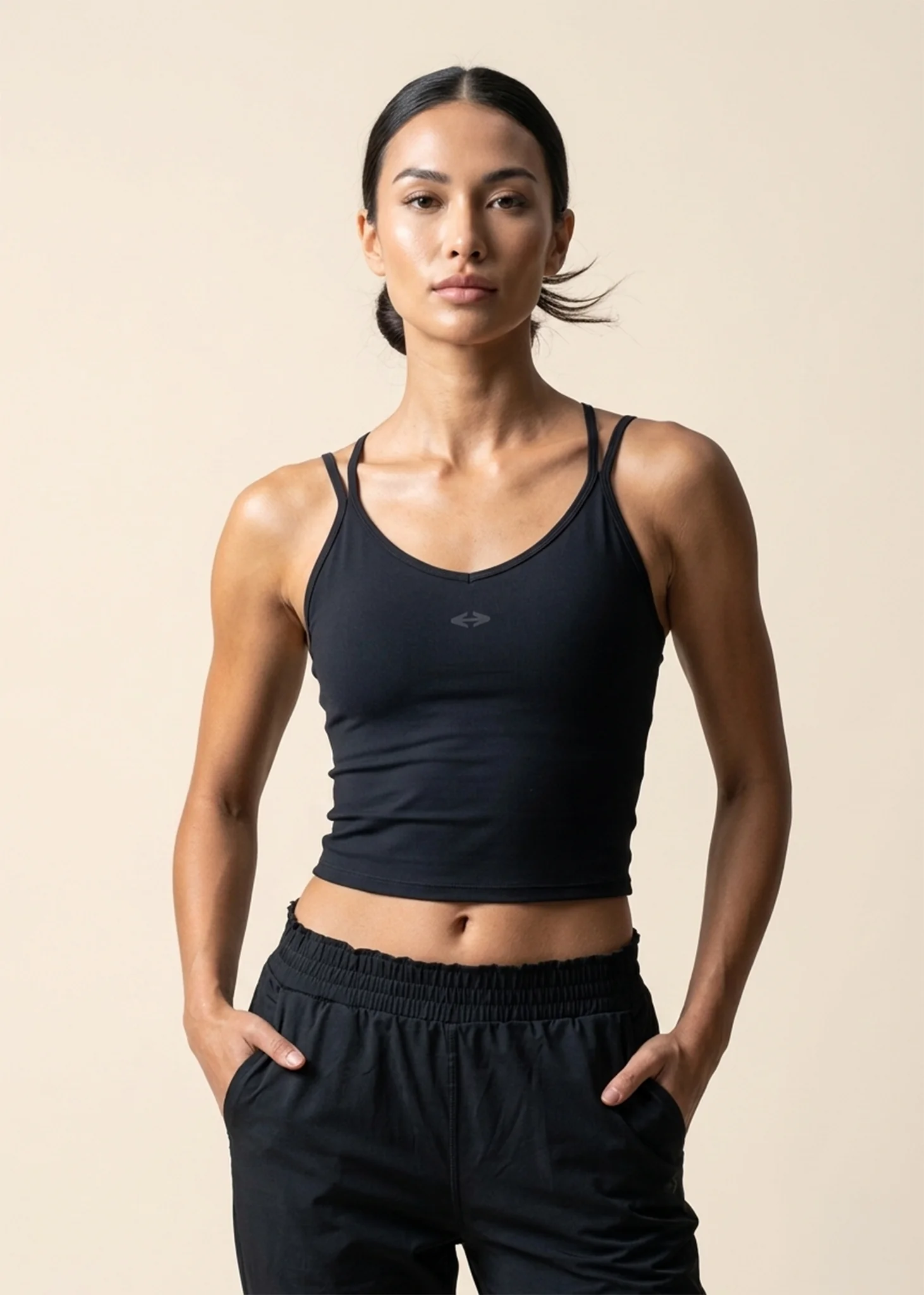 Women Criss Cross Bra Tank - Black