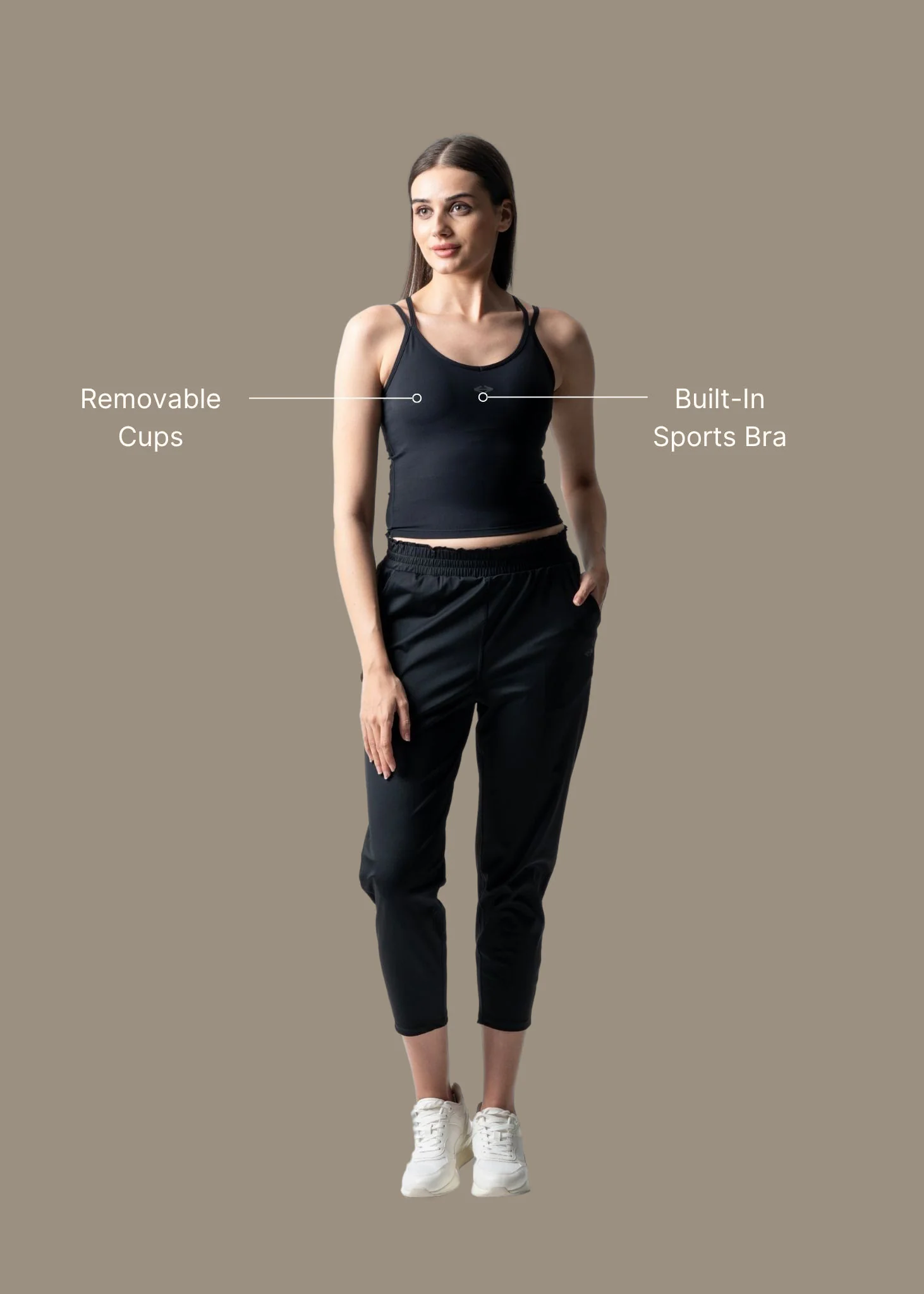 Women Criss Cross Bra Tank - Black - Image 3