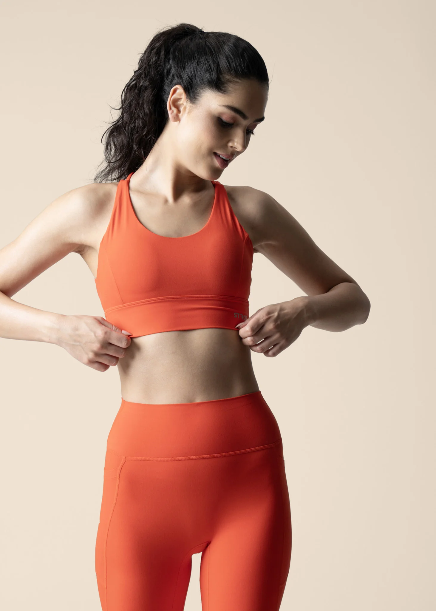 Women Criss Cross Gym Sports Bra - Orange