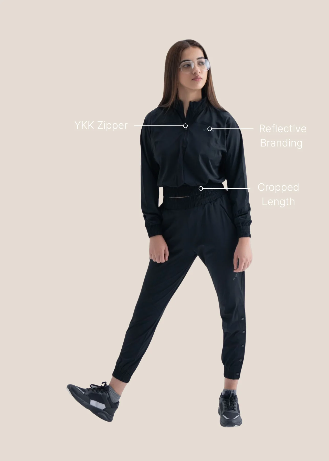 Women Cropped Jacket - Black - Image 3