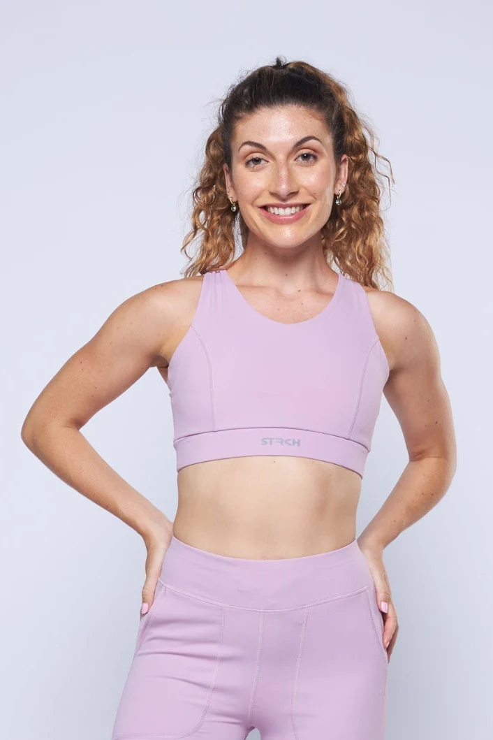 Women Cross Back Active Bra Lavender
