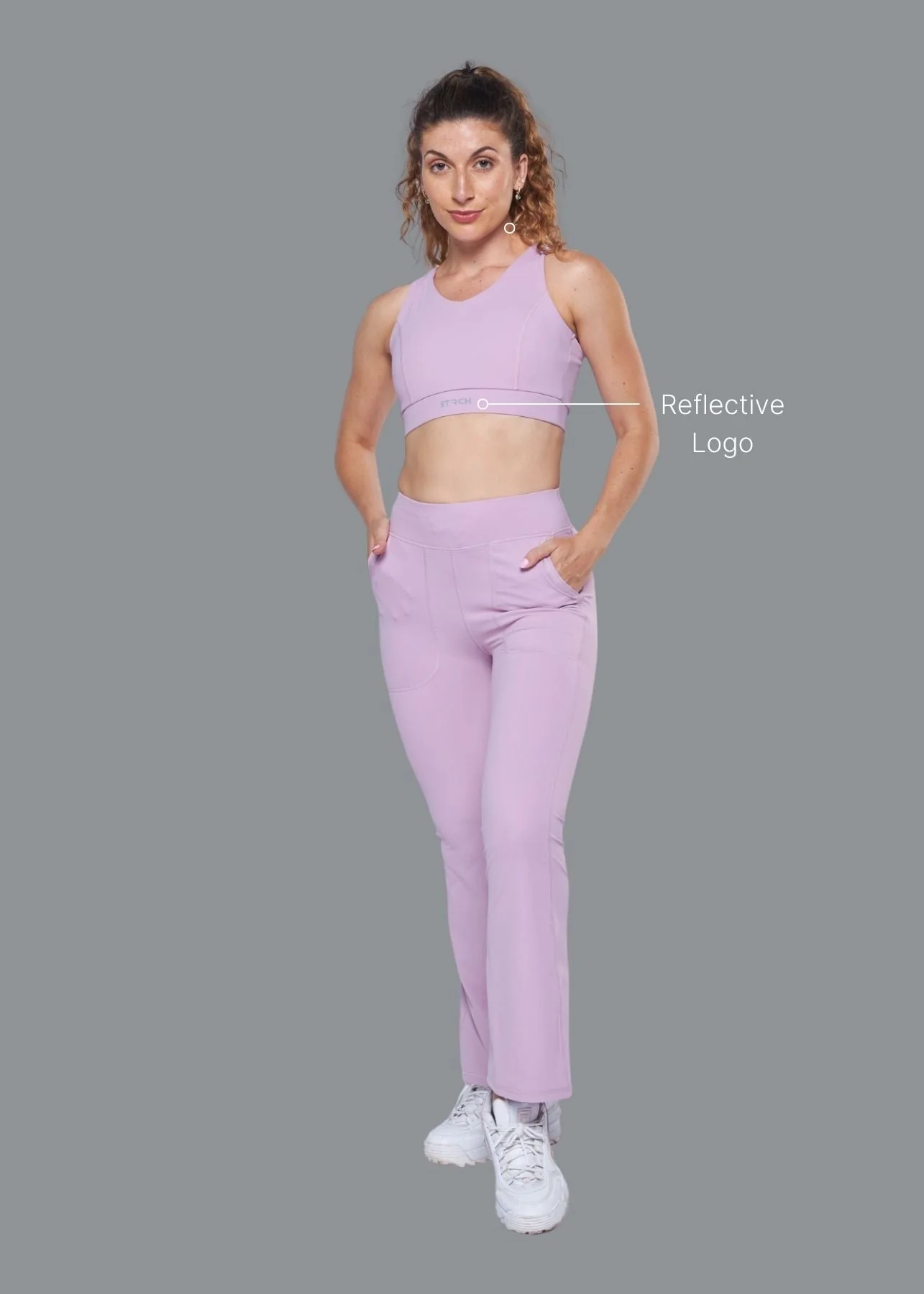 Women Cross Back Active Bra Lavender - Image 4
