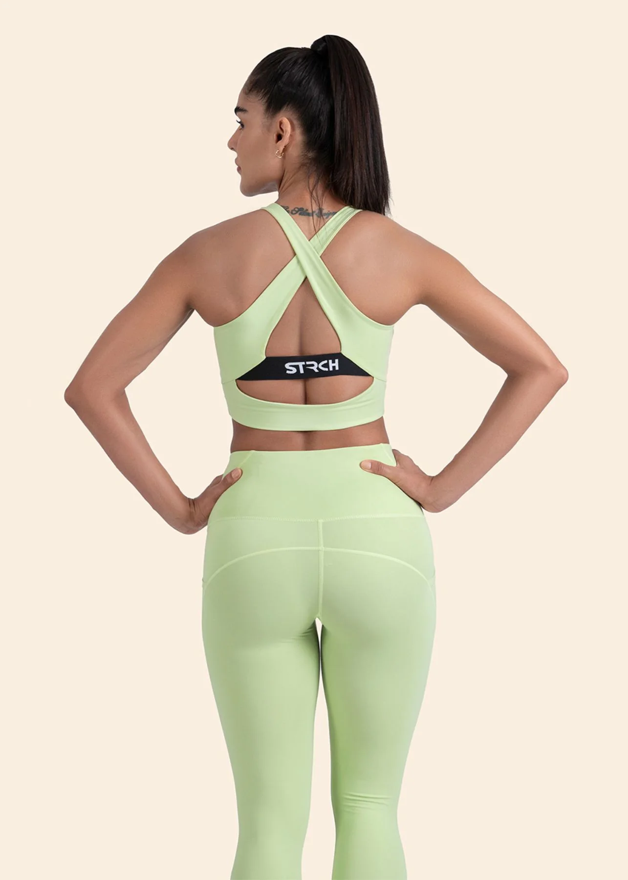 High Support Cross back sports bra - Mint Green - Image 4