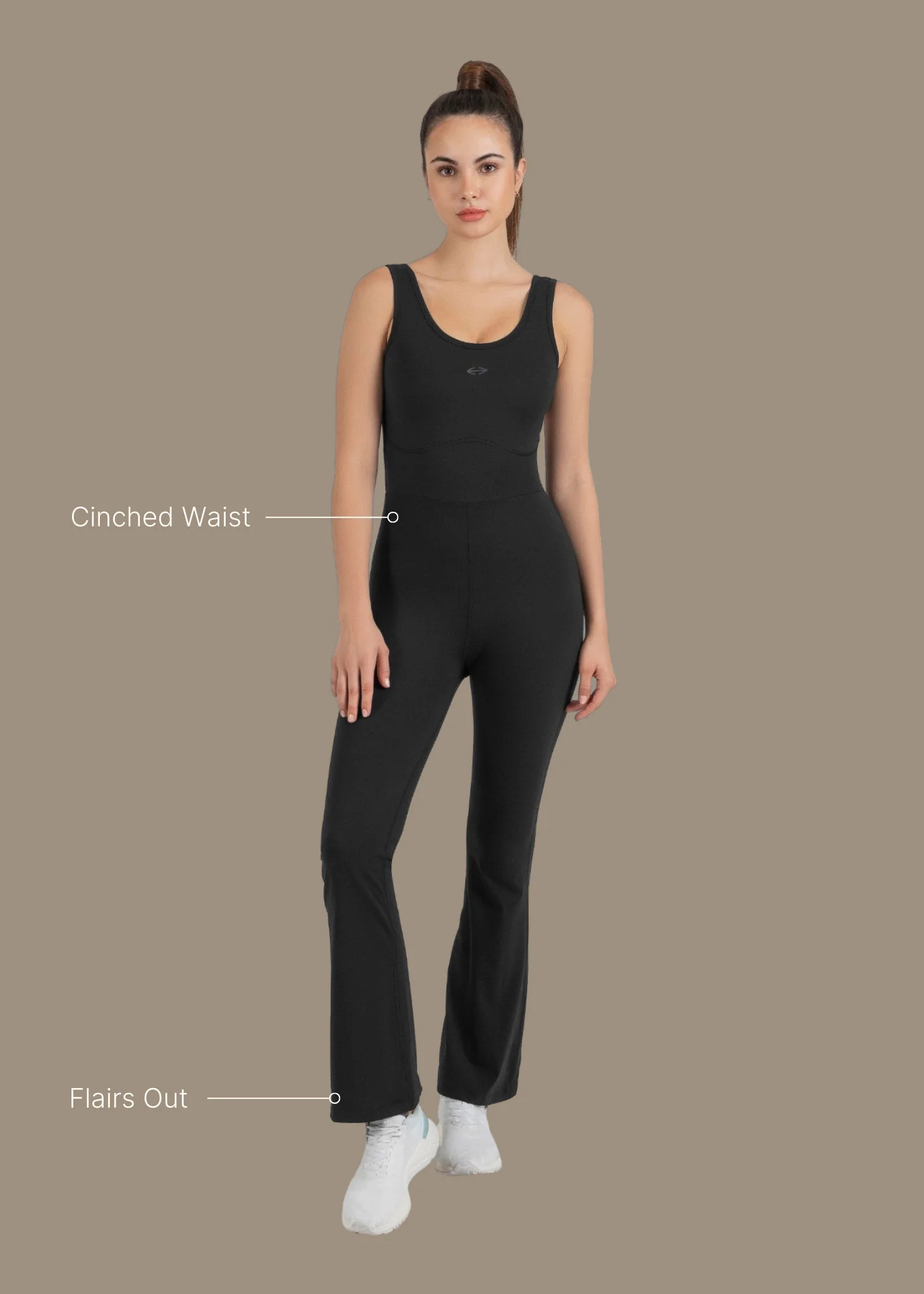 Women Cross Back Jumpsuit - Black - Image 3