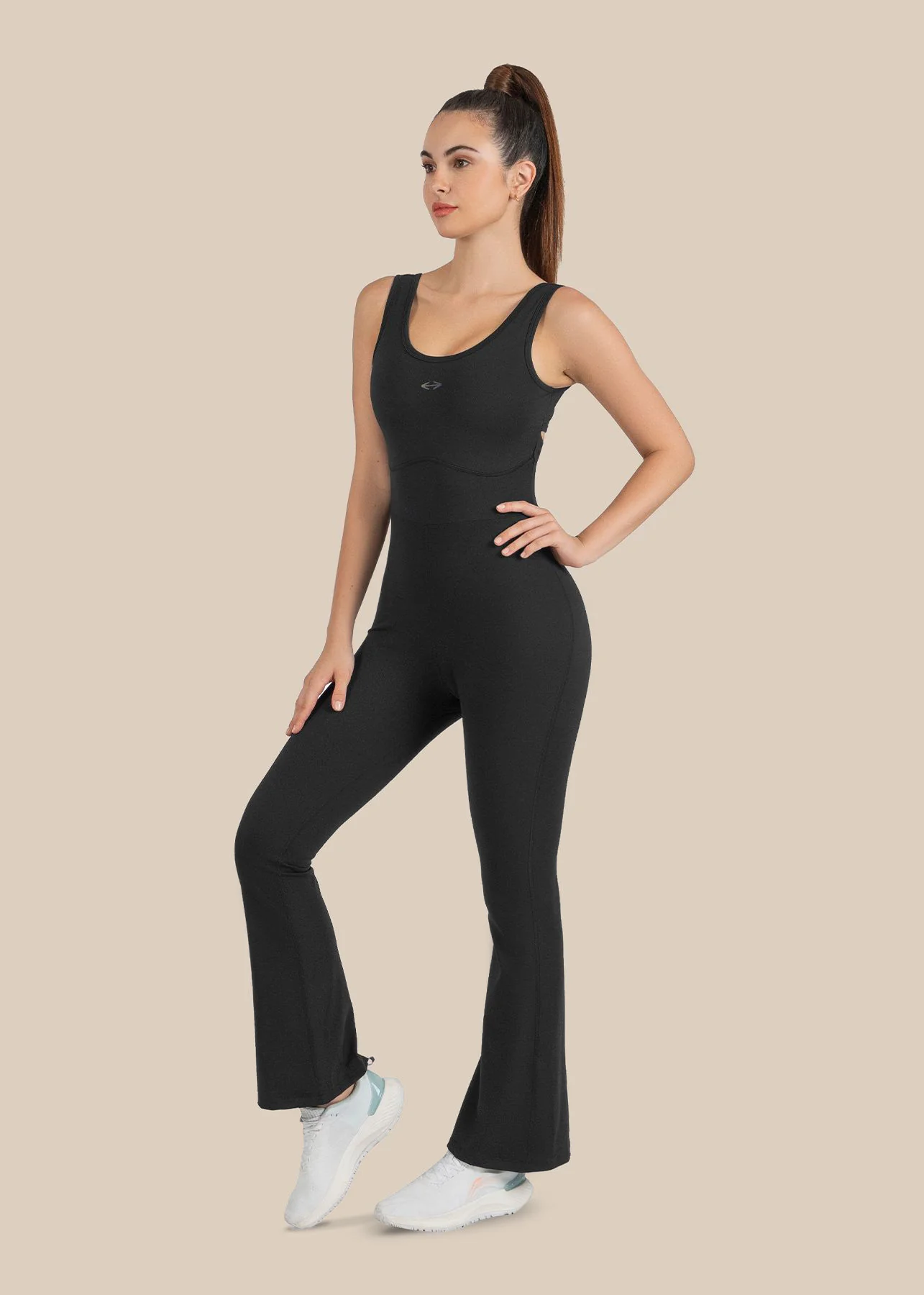 Women Cross Back Jumpsuit - Black - Image 4