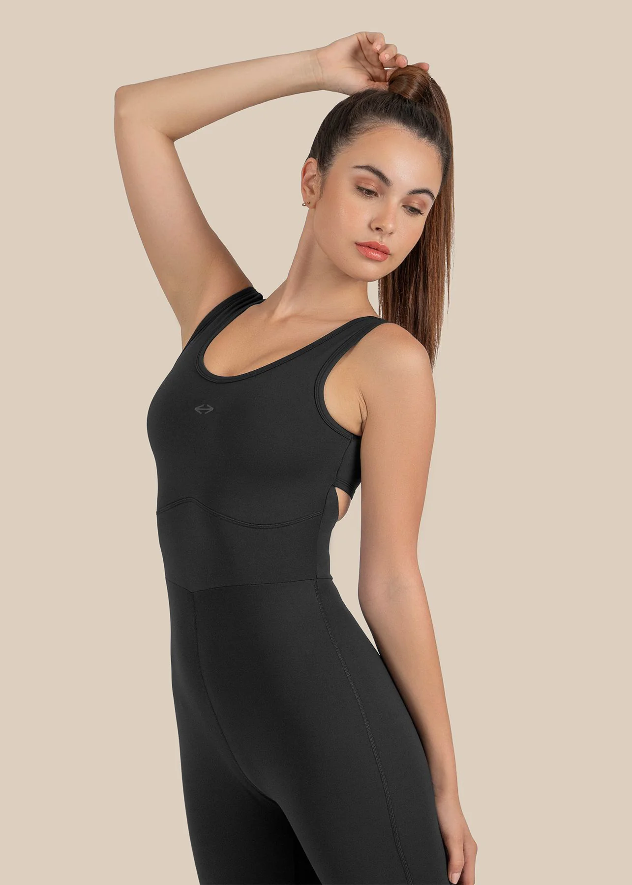 Women Cross Back Jumpsuit - Black - Image 5