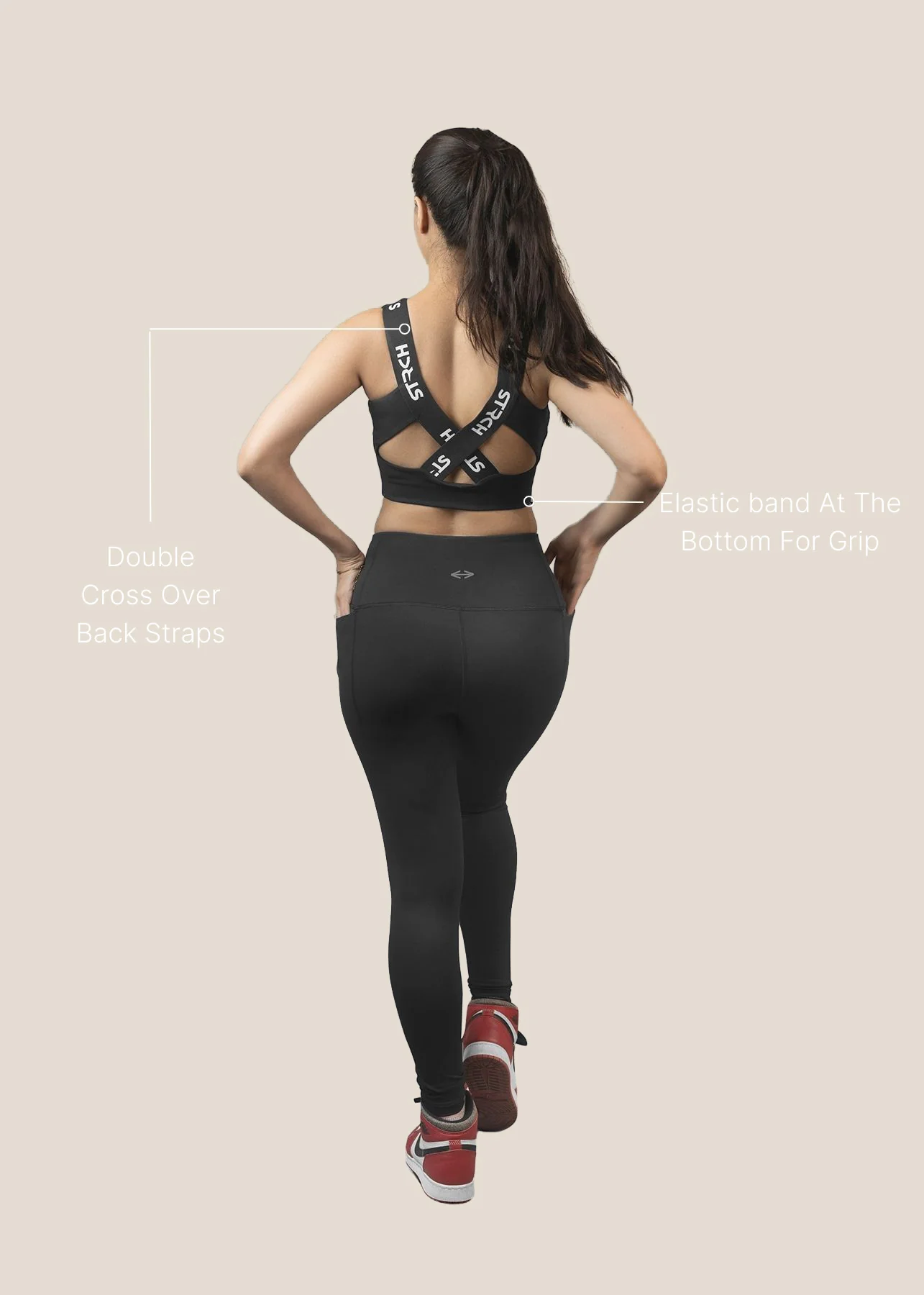 High Impact full coverage sports bra - Black - Image 3