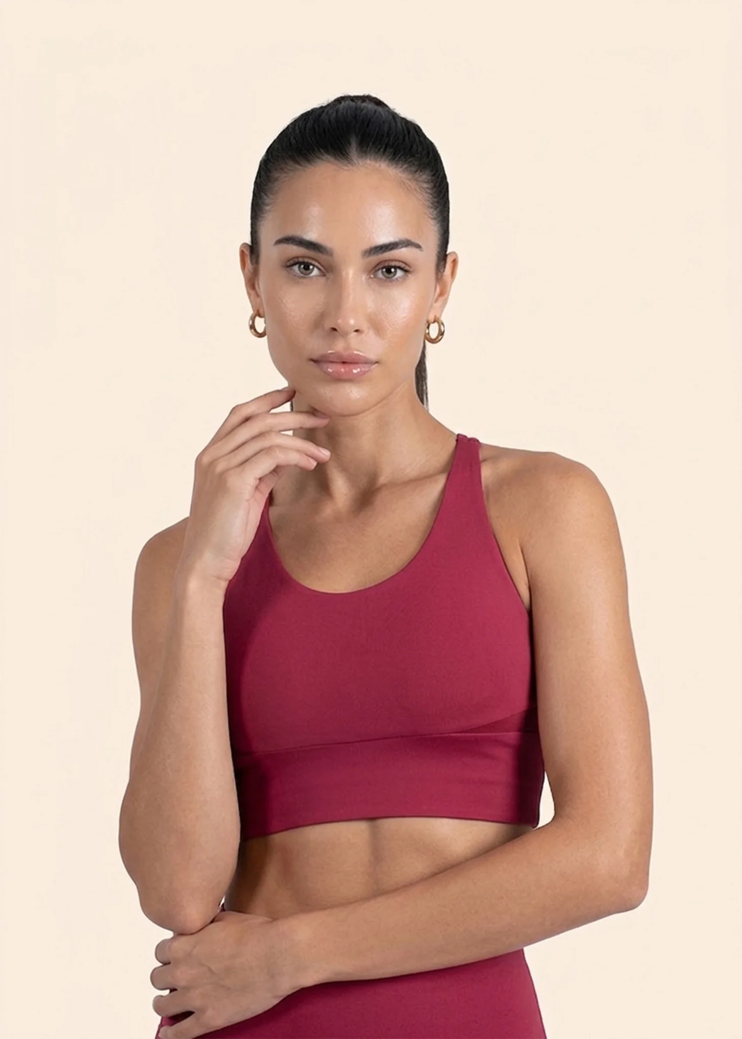 High Impact full coverage sports bra - Maroon