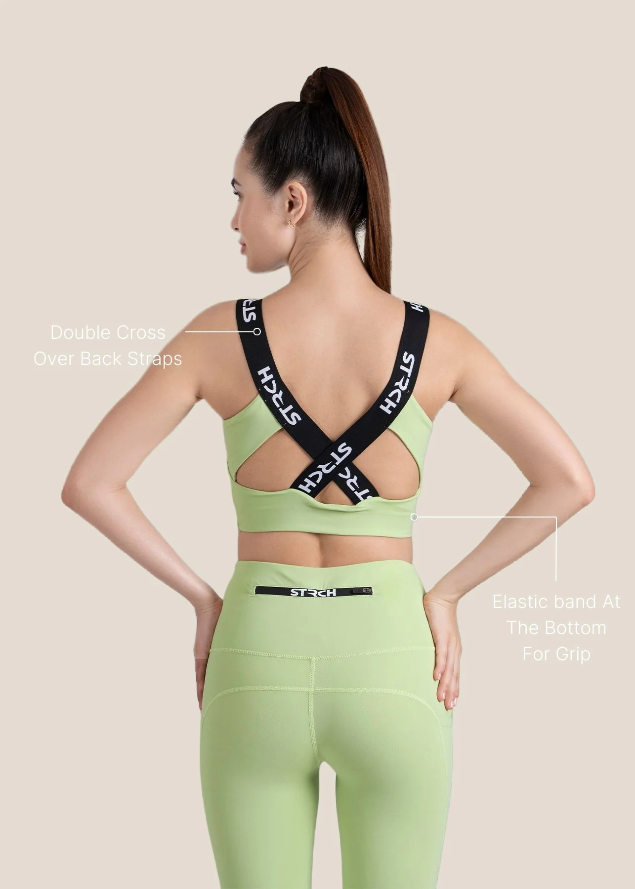 High Impact full coverage sports bra - Mint Green - Image 4
