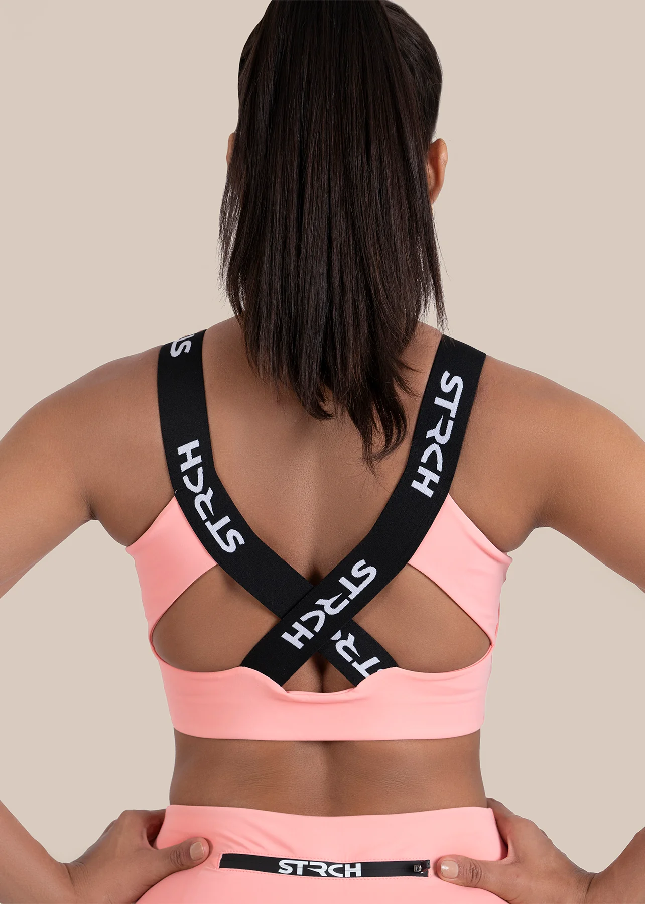 High Impact full coverage sports bra - Peach - Image 5