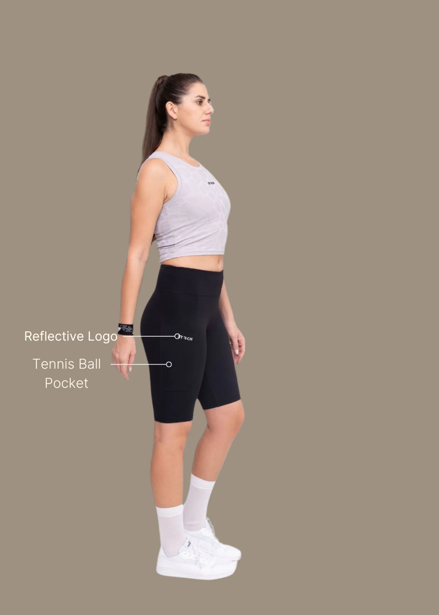 Women Dual Pocket Sports Shorts - Black - Image 3