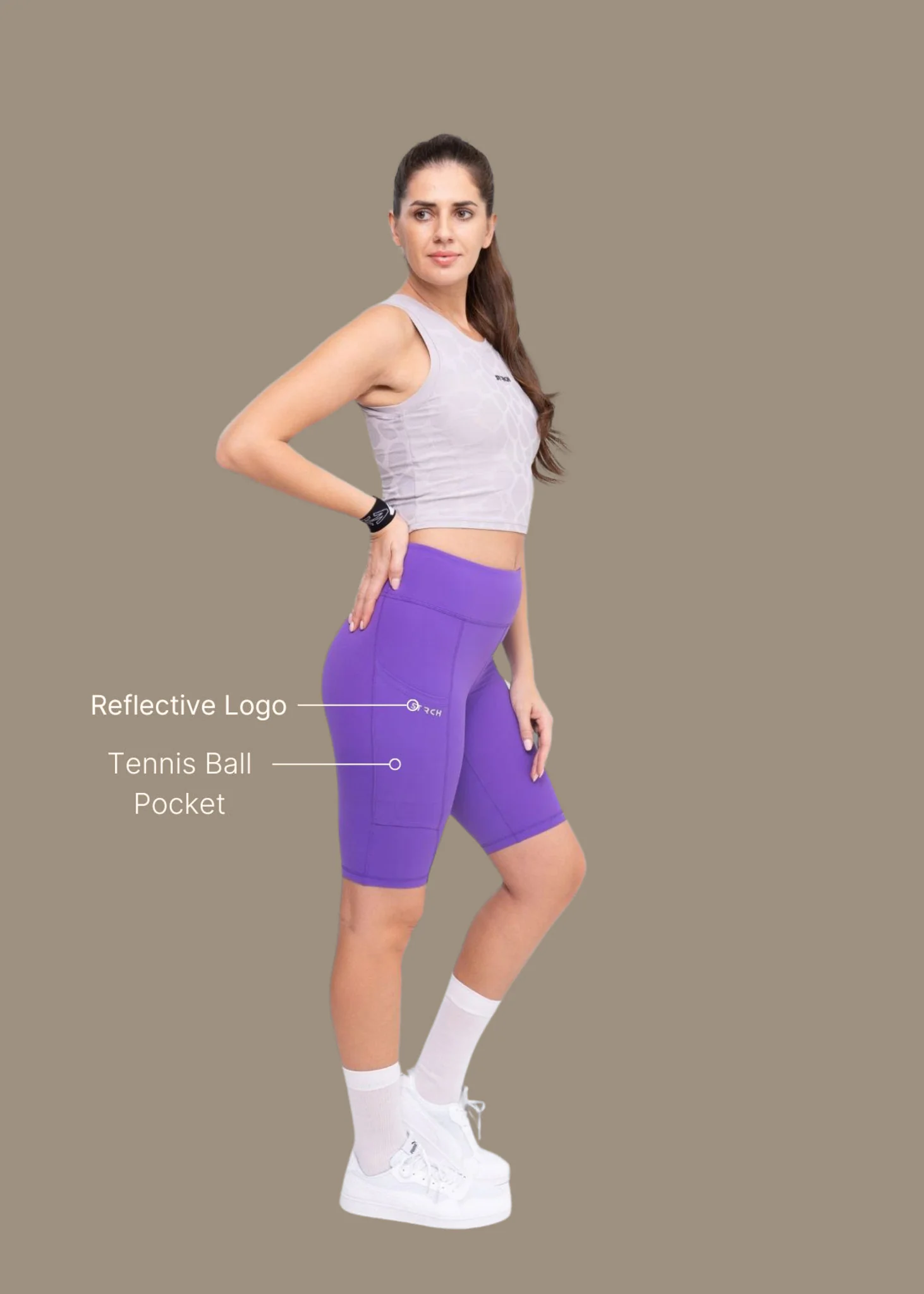 Women Dual Pocket Sports Shorts - Electric Violet - Image 3