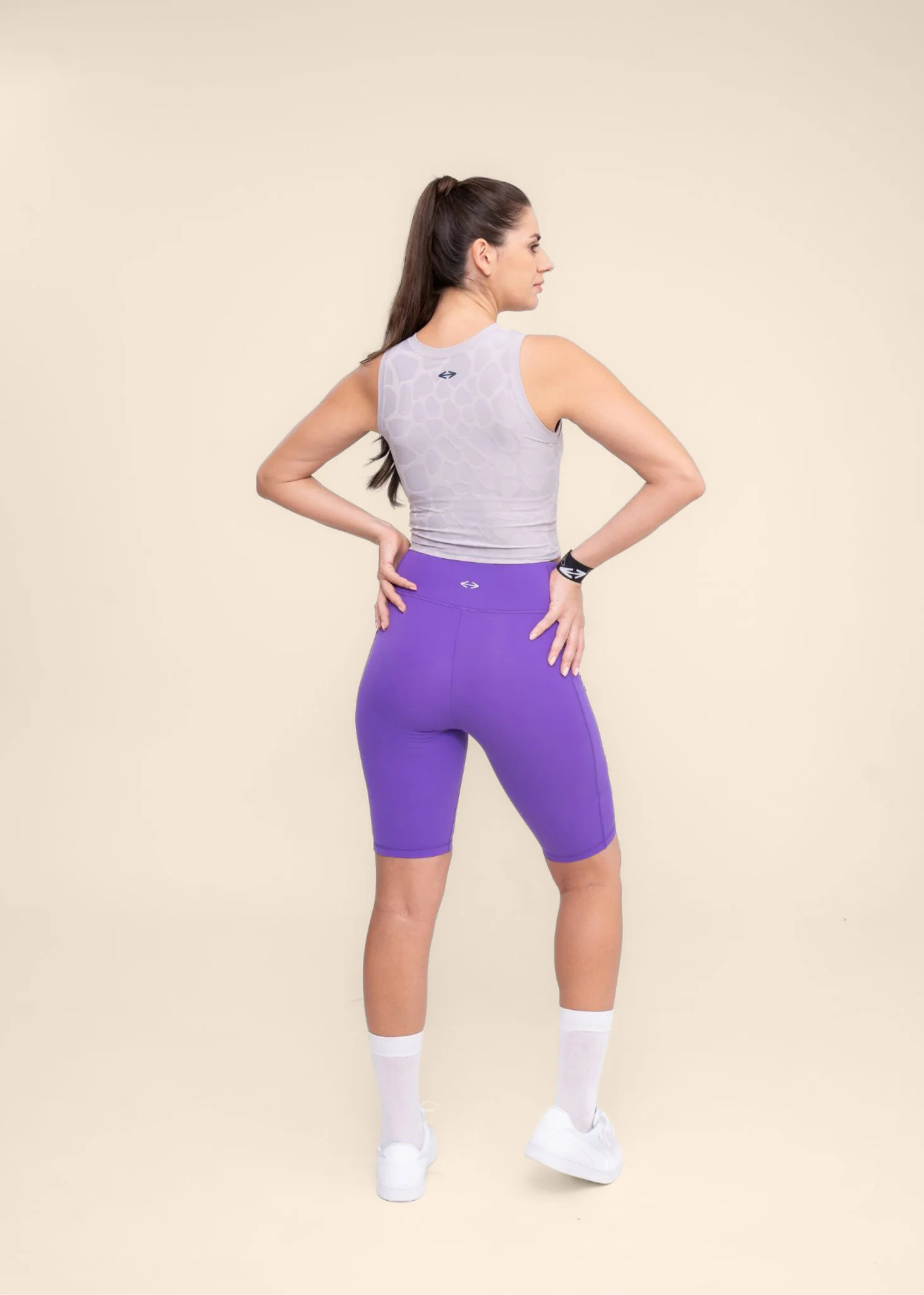 Women Dual Pocket Sports Shorts - Electric Violet - Image 6