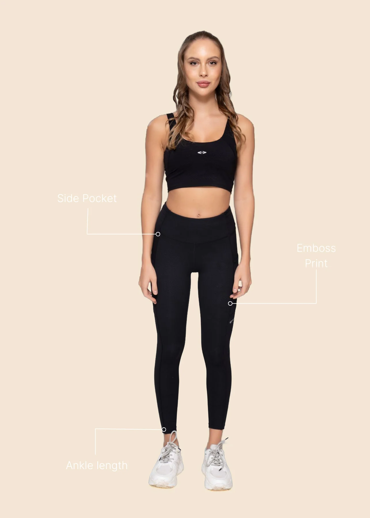 Play Core Embossed leggings - Black - Image 3