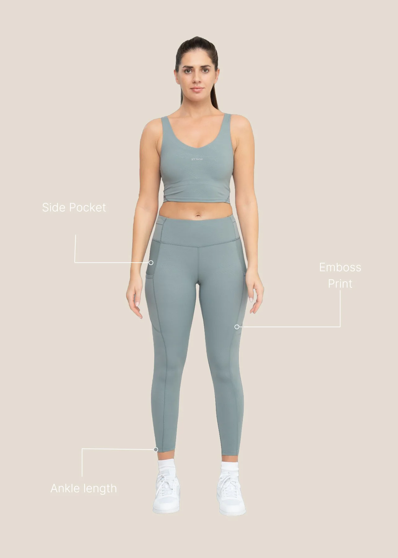 Play Core Embossed leggings - Green - Image 2