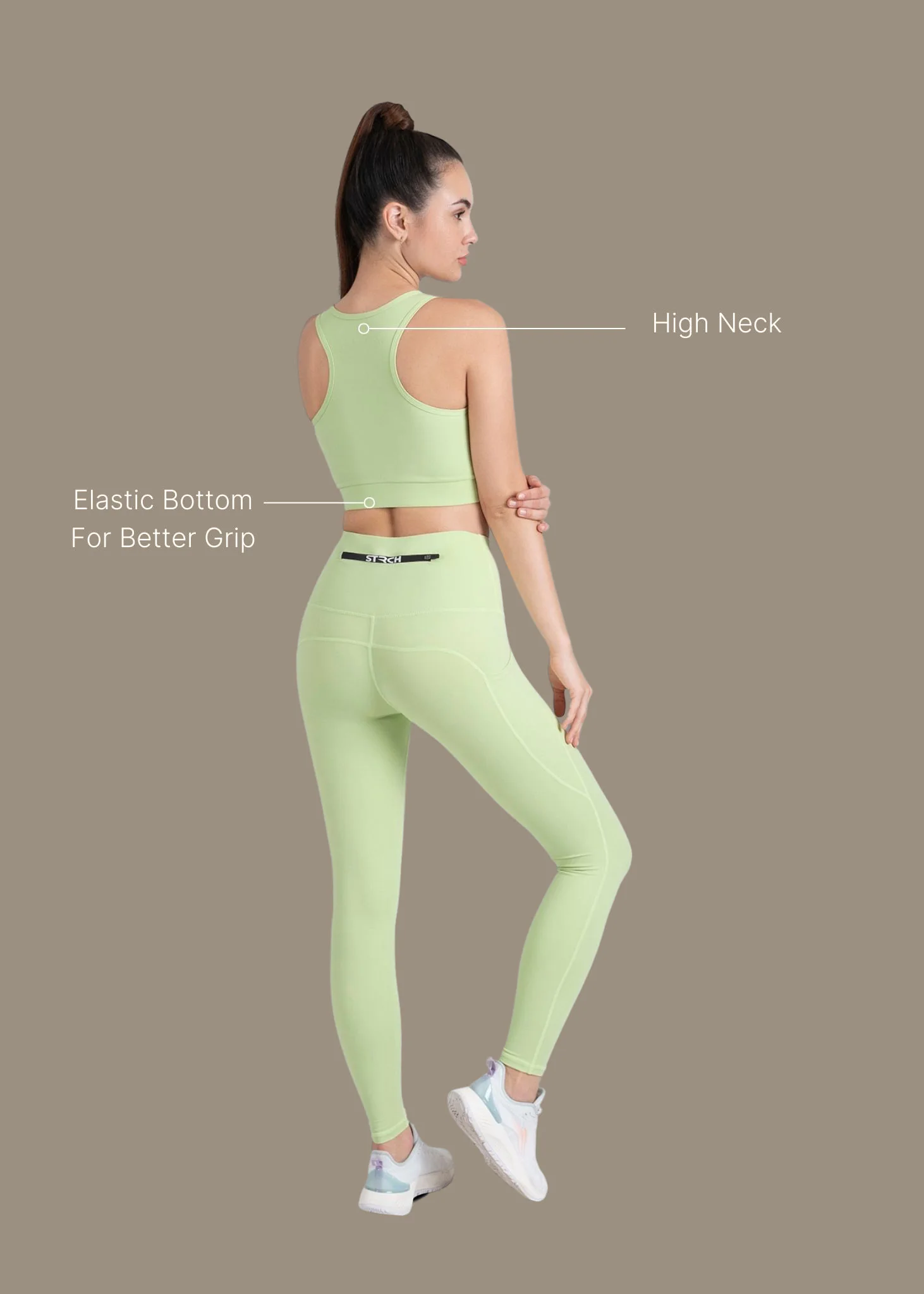 Women Stylish Open Back Bra - Mint Green - Image 3