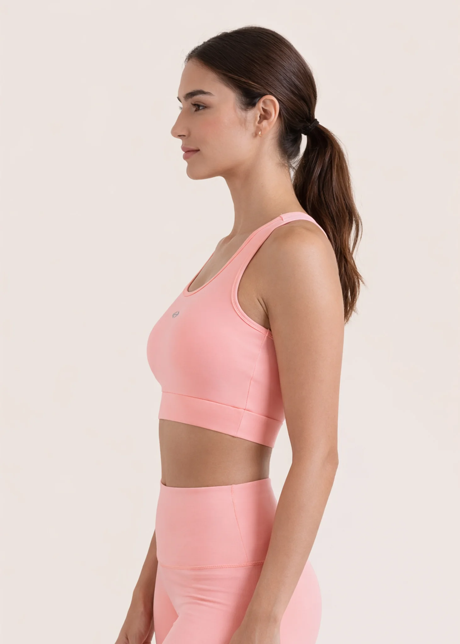 High Impact Basic Workout Sports Bra - Peach - Image 2