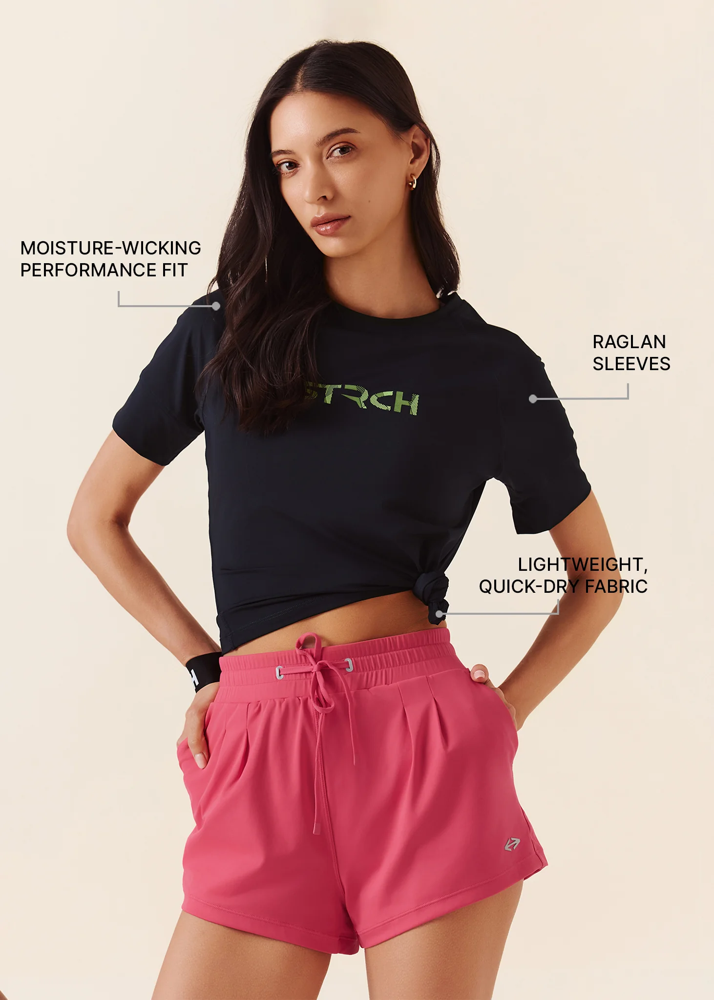 Women Fitness Top - Jet Black - Image 3