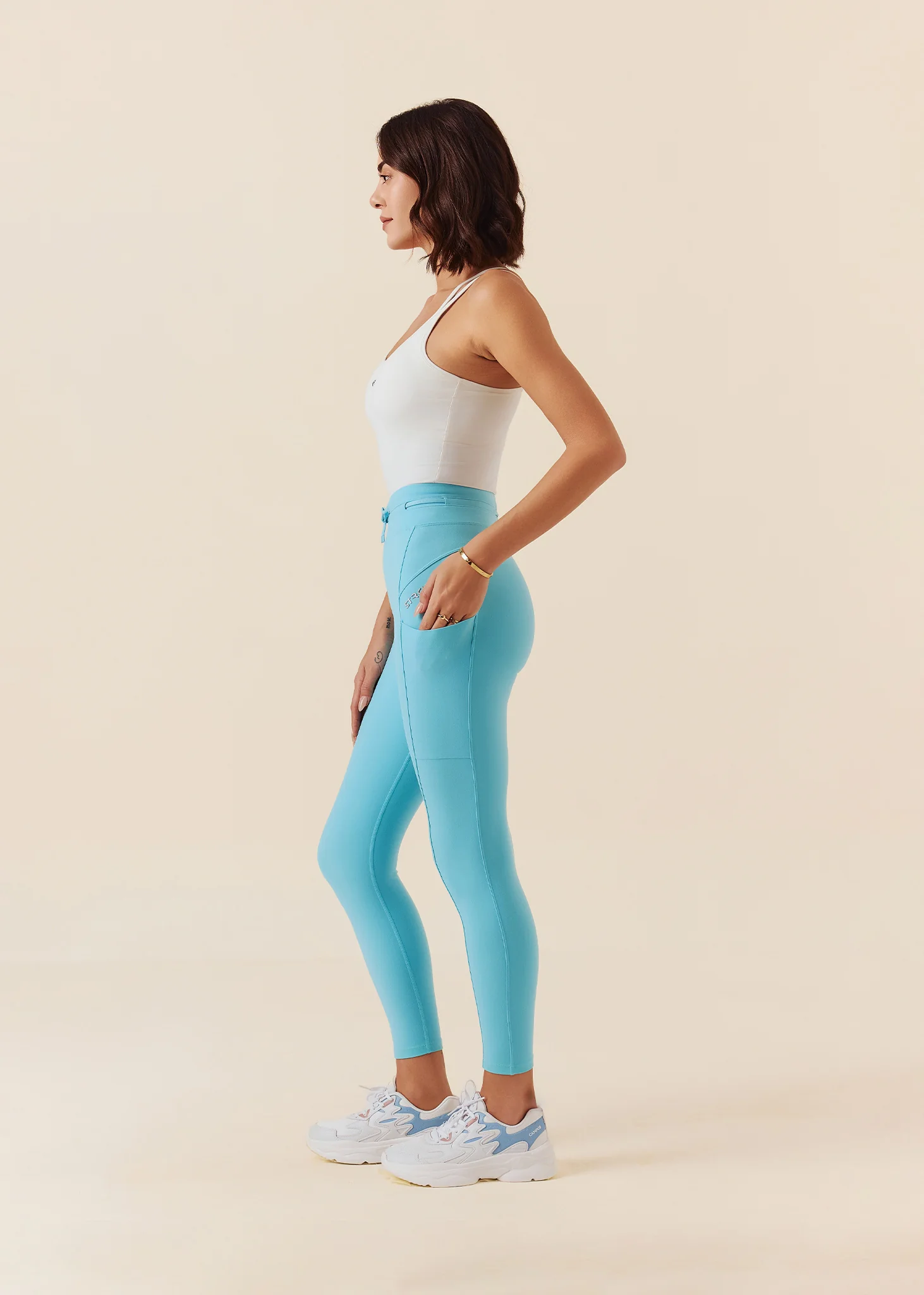 Women Fitness Training Pants - Milky Blue - Image 5