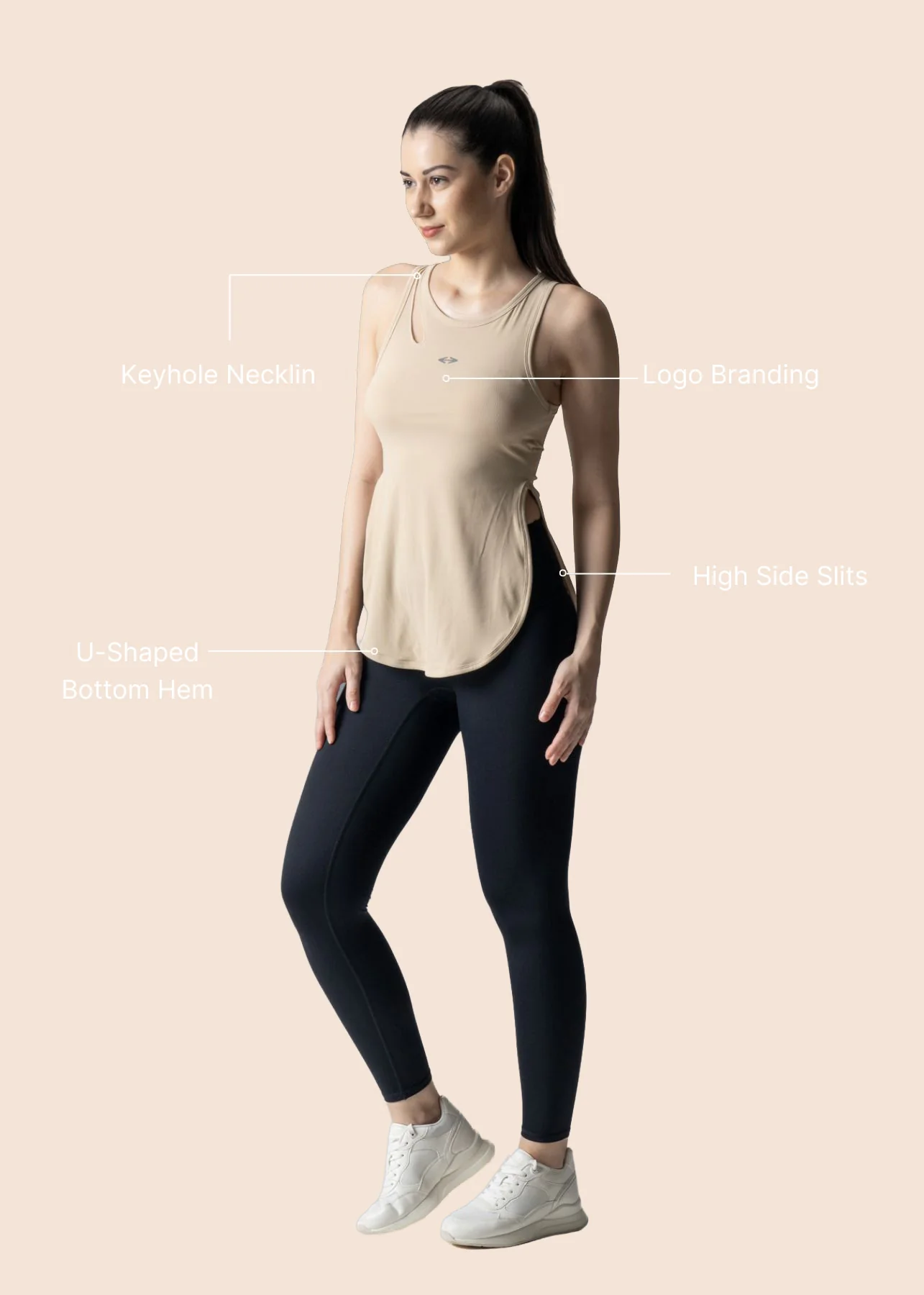 Women Flexible Fit Top - Beige - Image 3