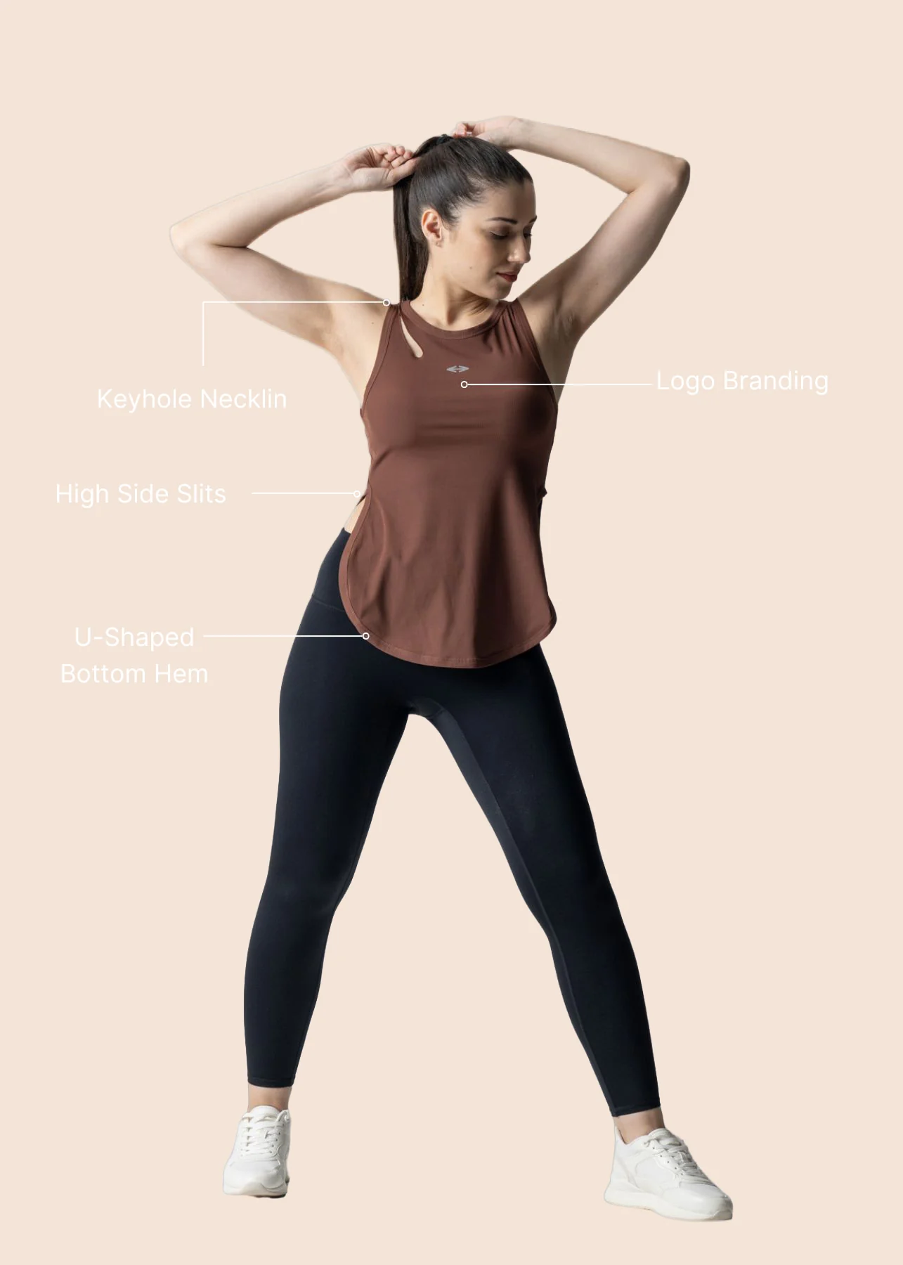 Women Flexible Fit Top - Brown - Image 3