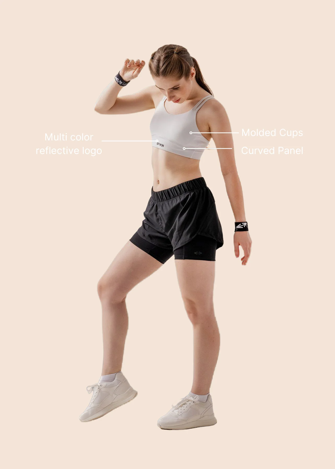 Low Impact medium coverage sports bra - Ice Silver - Image 3