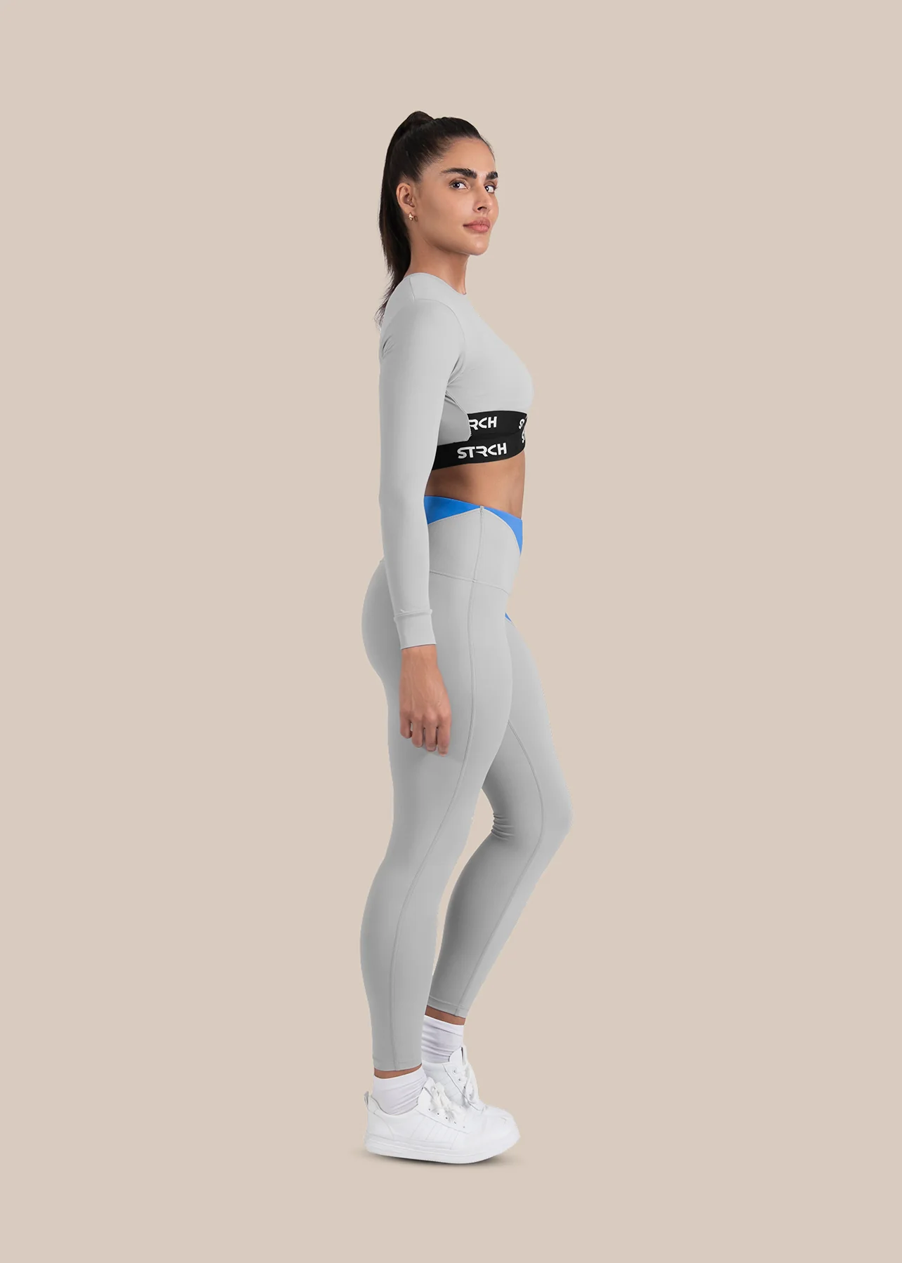 StrchFlex Sculpted Training Crop Top - Grey - Image 5