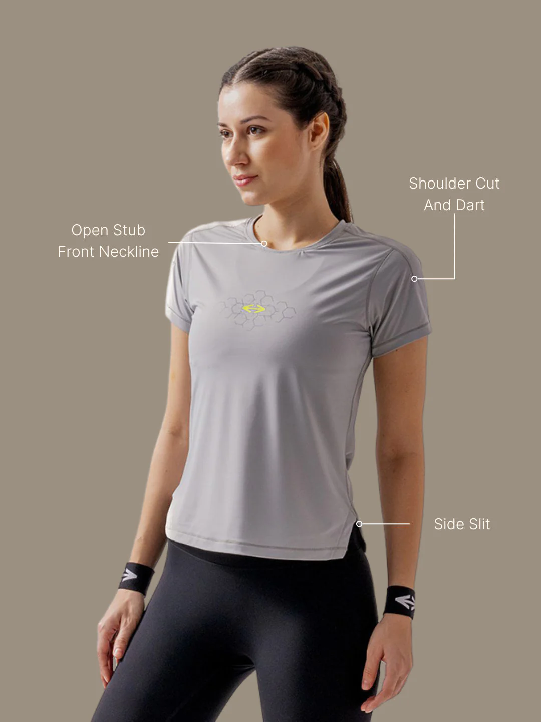 GrafeSTRCH Workout Tee - Grey - Image 3