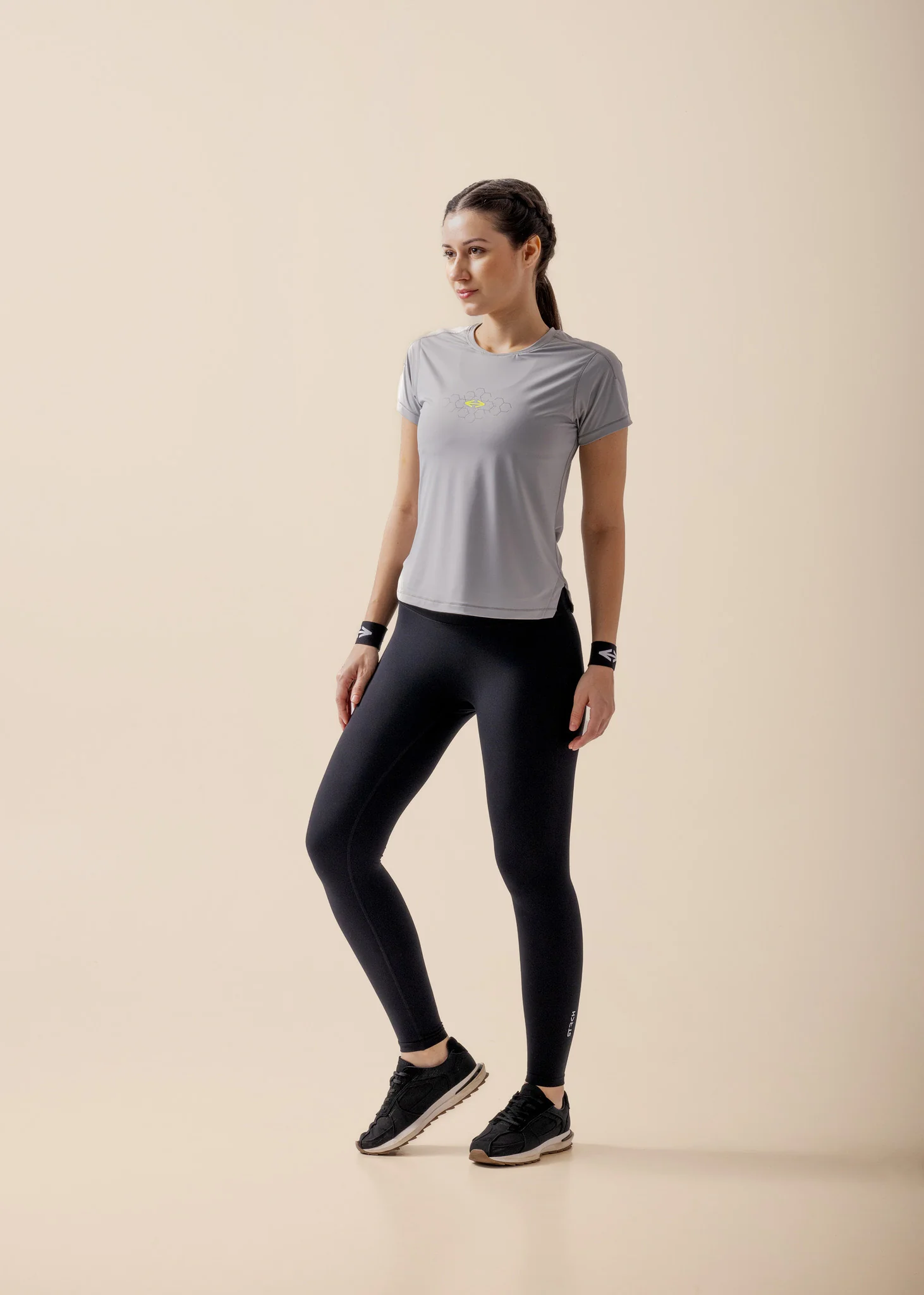 GrafeSTRCH Workout Tee - Grey - Image 4