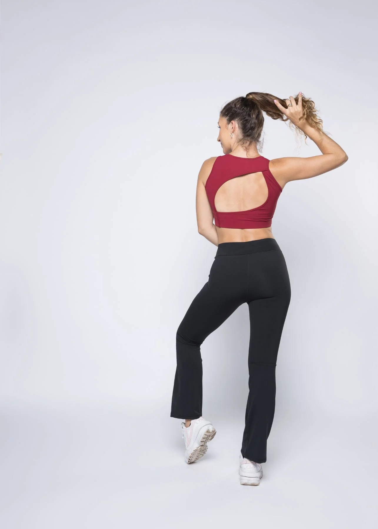 Women Gym Flare Pants - Black - Image 6