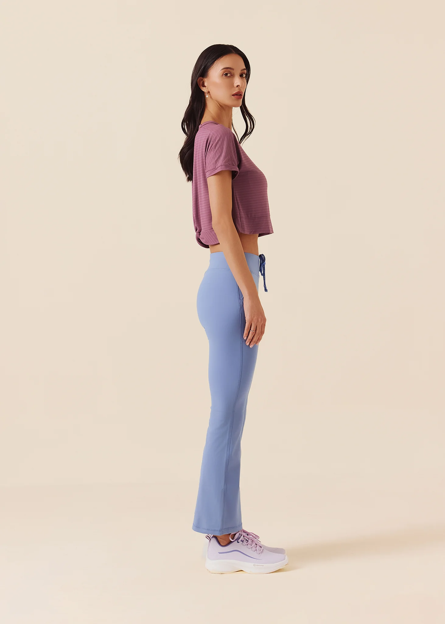 Women Gym Flare Pants - Ice Blue - Image 4