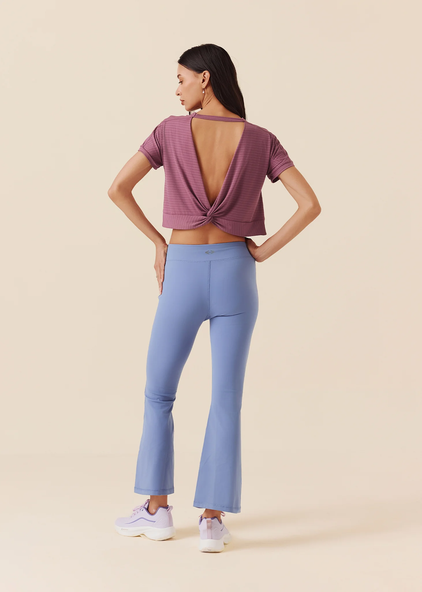 Women Gym Flare Pants - Ice Blue - Image 6