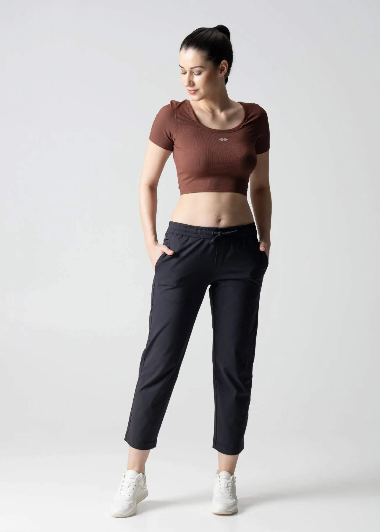 Women Gym Straight Pants - Black